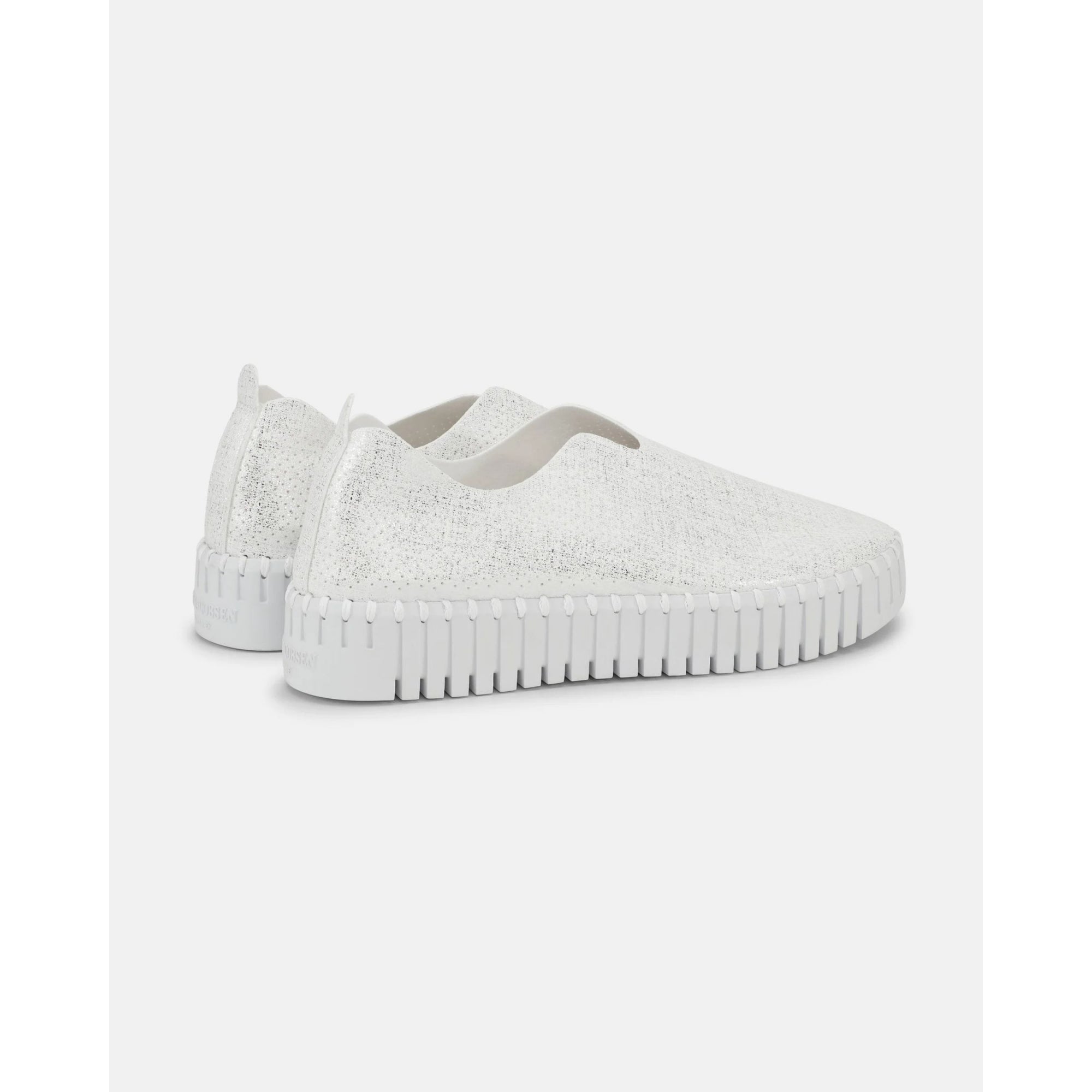 Ilse Jacobsen Tulip3577 Metallic Platform Pull On Pumps White 100100