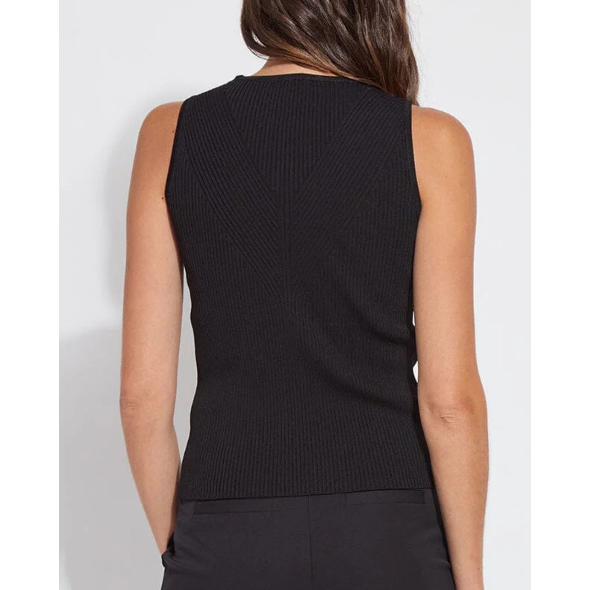 Lysse Allegra Ribbed Knit Tank Top Black