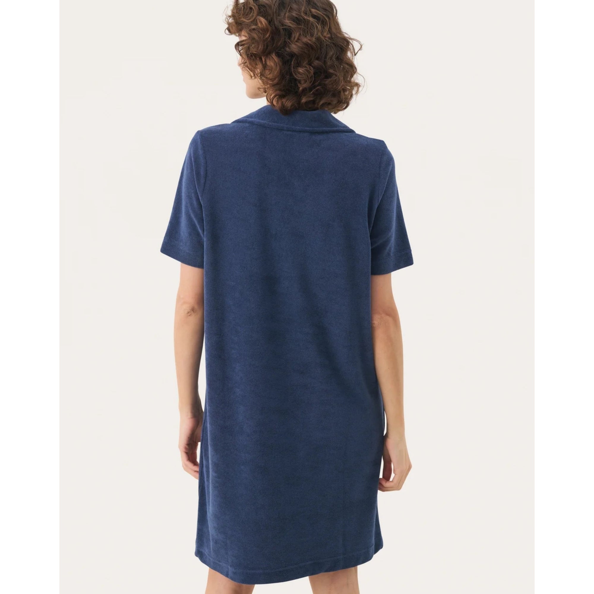Part Two Rositta Towelling Short Sleeve Dress With Collar Oceana