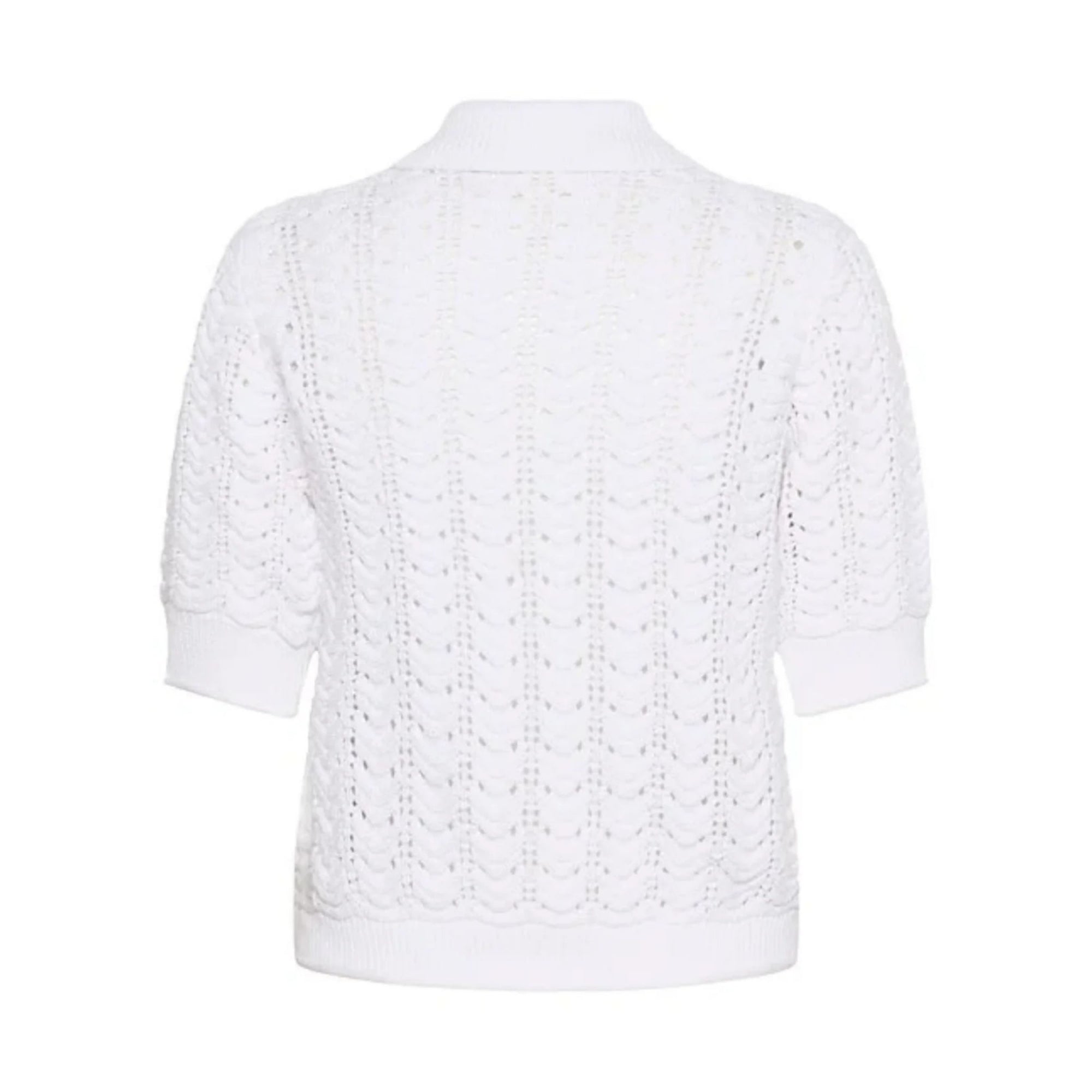 Part Two Rhoda Crochet Chevron Cardigan With Collar White