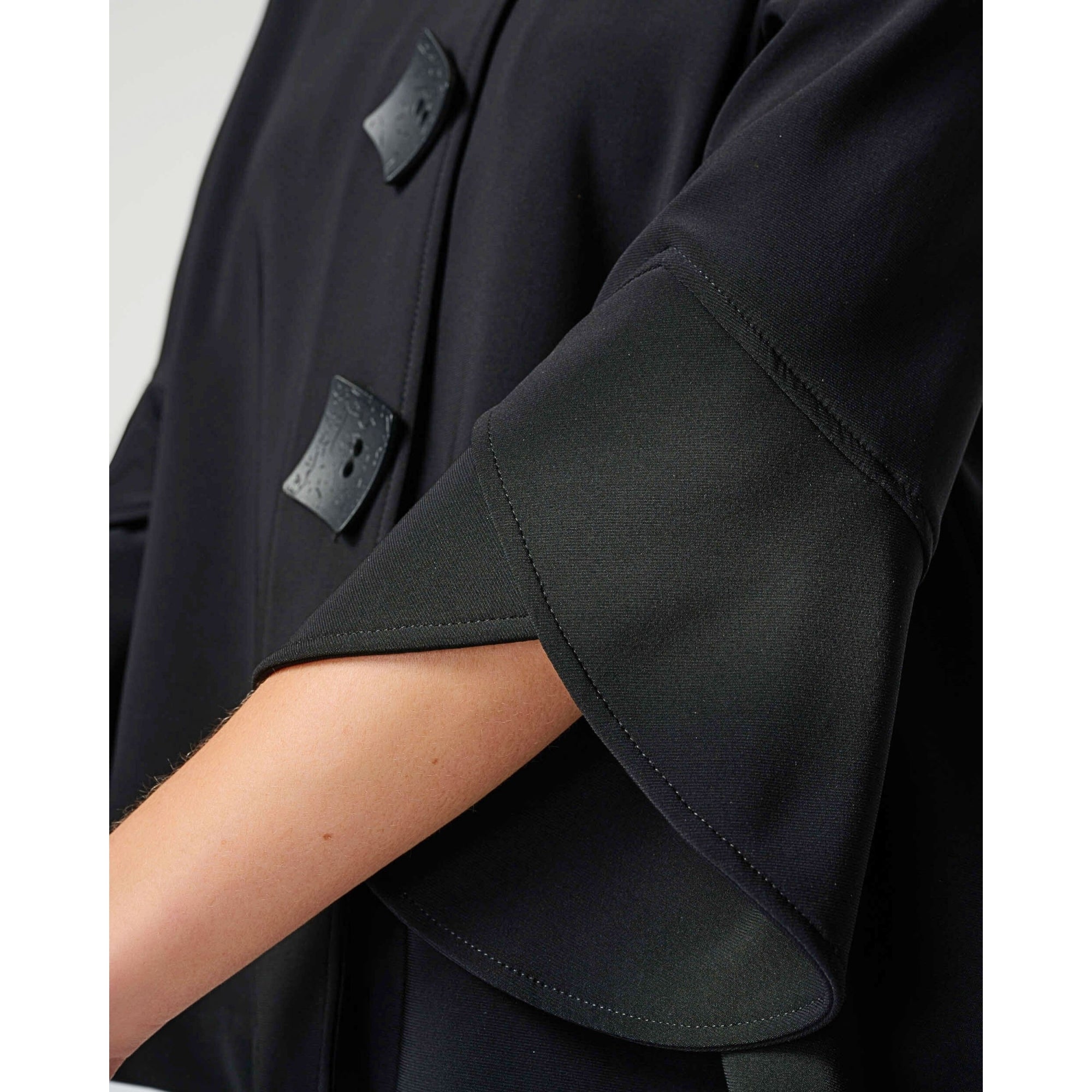 Joseph Ribkoff 3 Button Cape Jacket With Nehru Collar Black