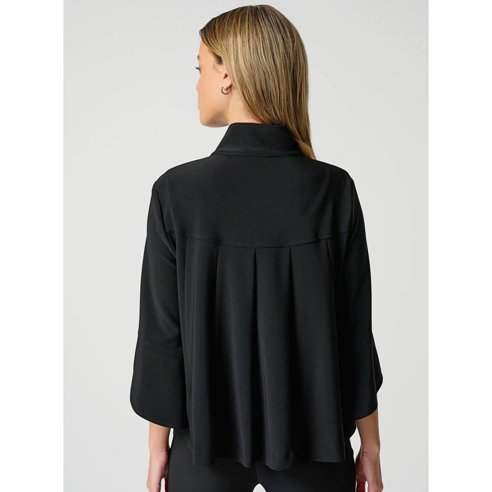 Joseph Ribkoff 3 Button Cape Jacket With Nehru Collar Black
