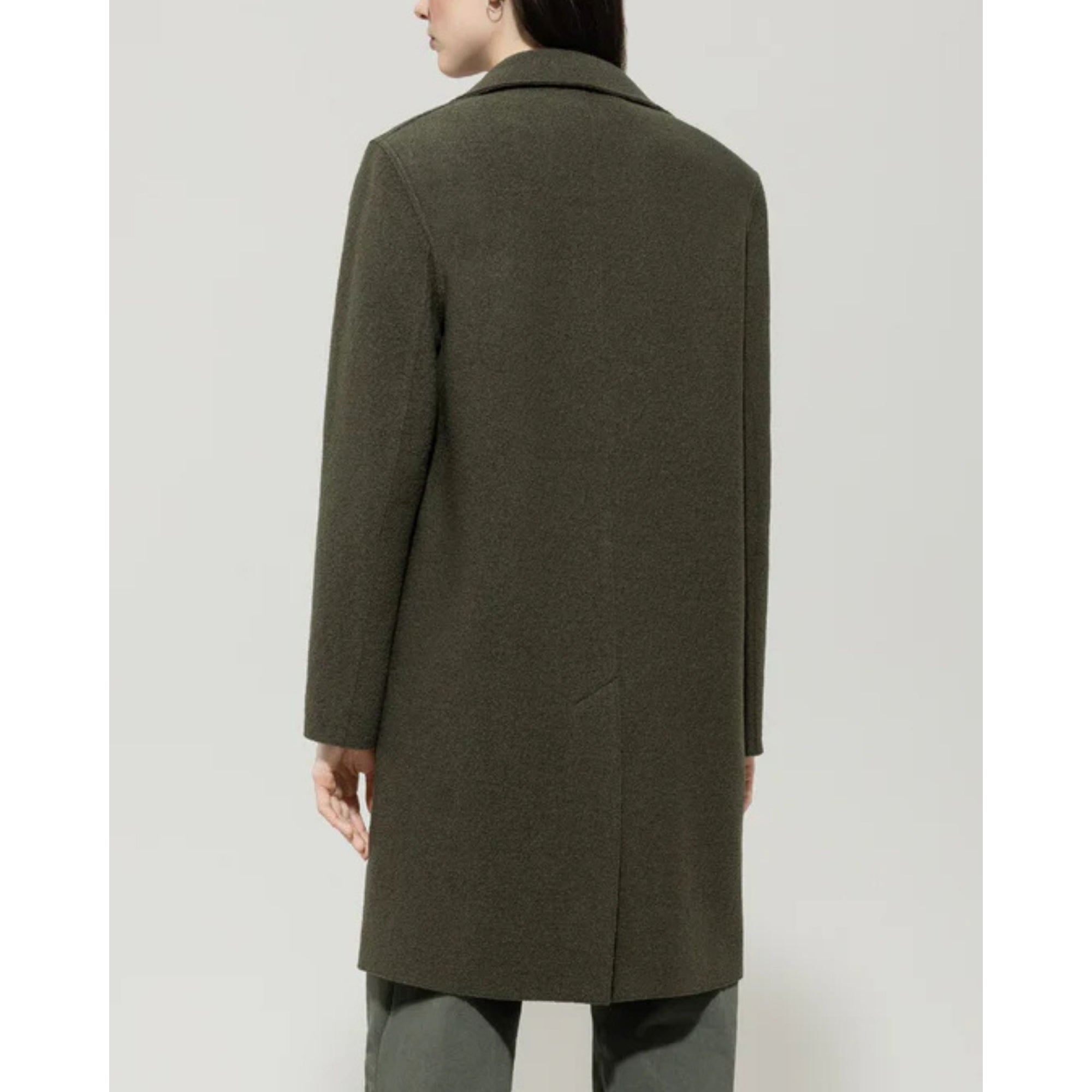 Luisa Cerano Boiled Wool Blazer Coat Green
