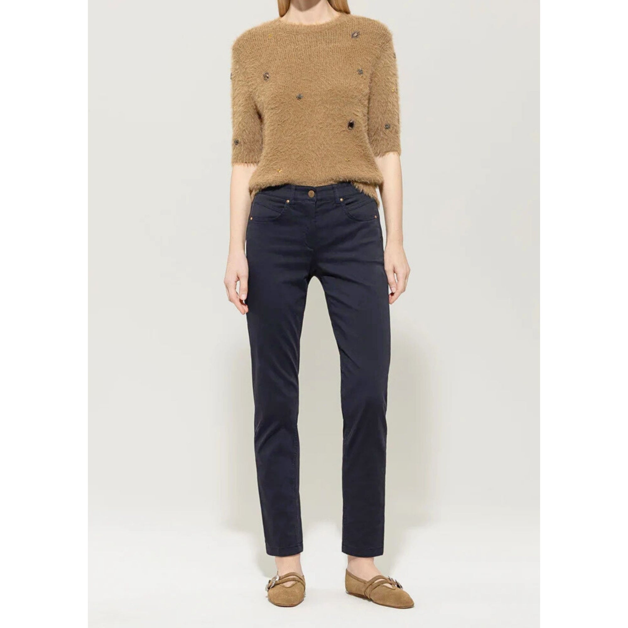 Luisa Cerano Skinny High Stretch Cotton Jean Dark Blue