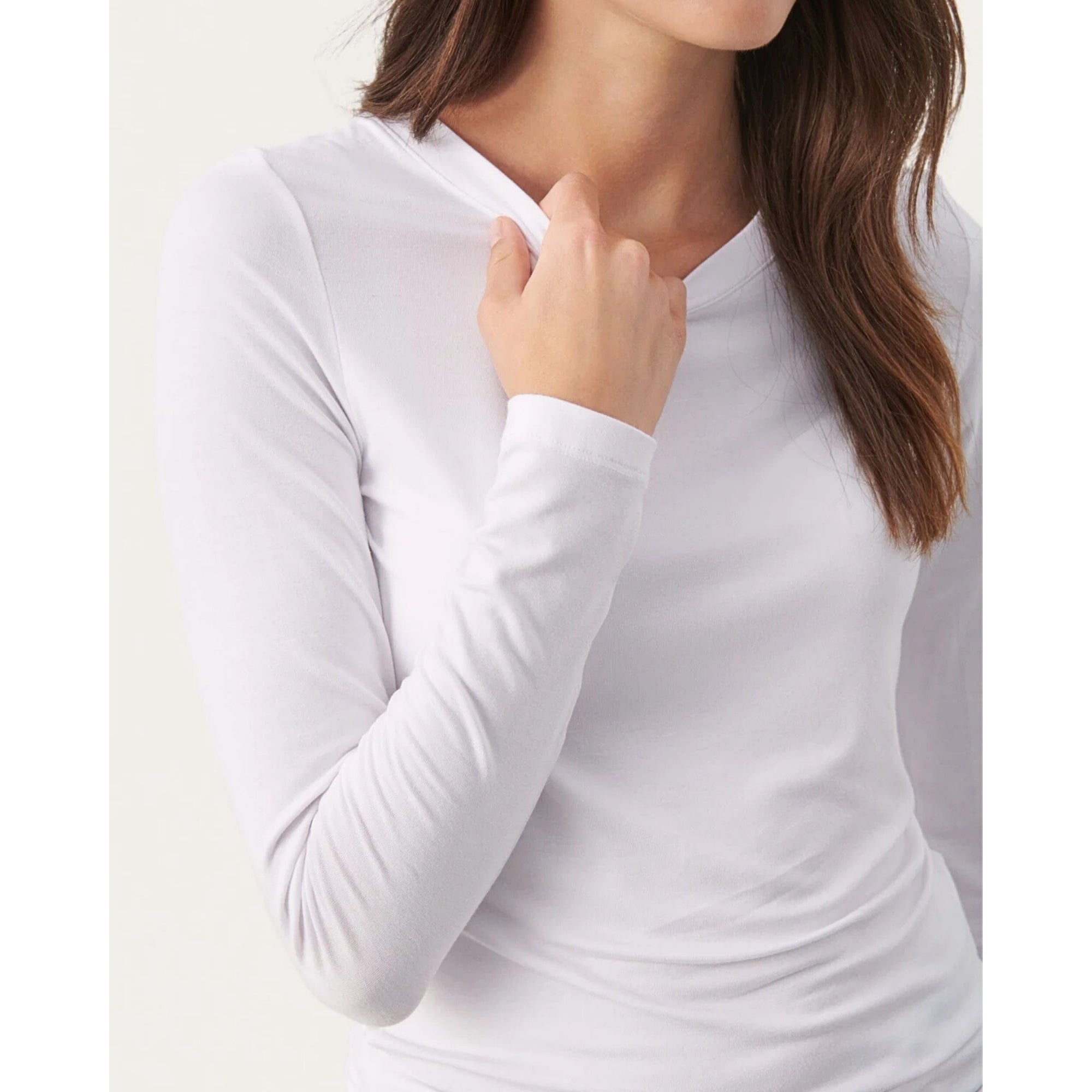 Part Two Emaja Round Neck Long Sleeve Plain Top White