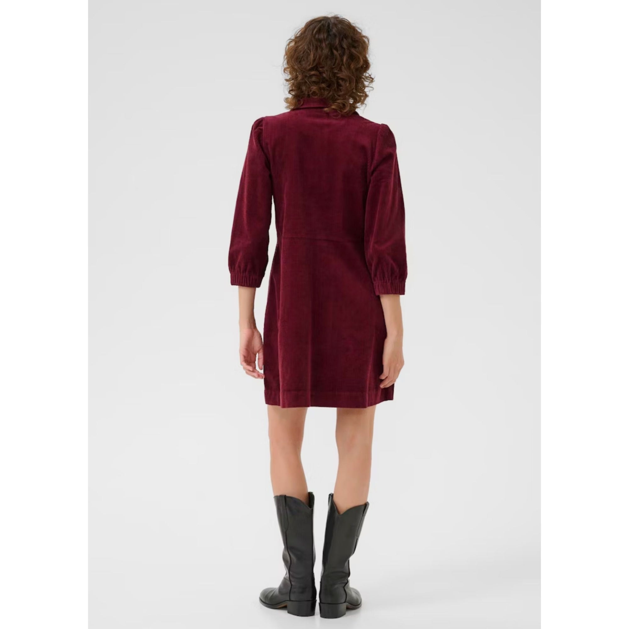 Part Two Eyvor Short Zip Front Cord Dress Tawny Port