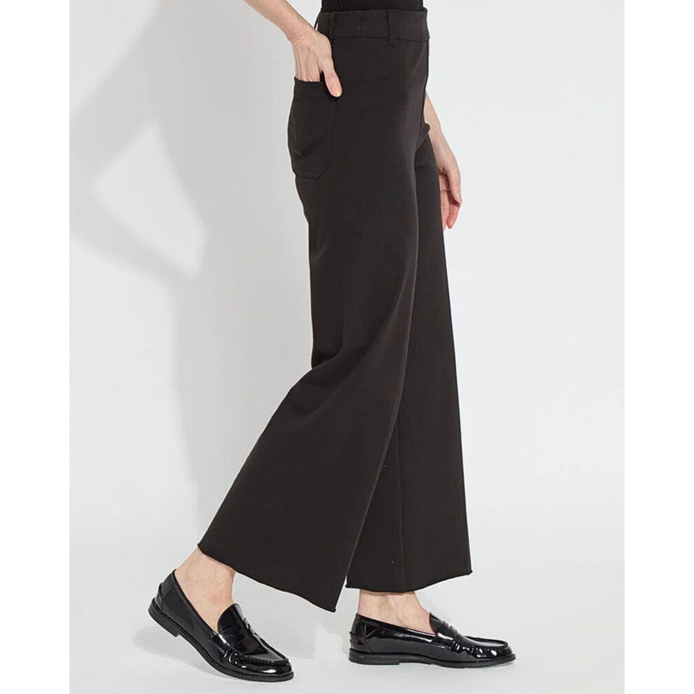 Lysse Erin Pull On Wide Leg Stretch Cropped Jean Black