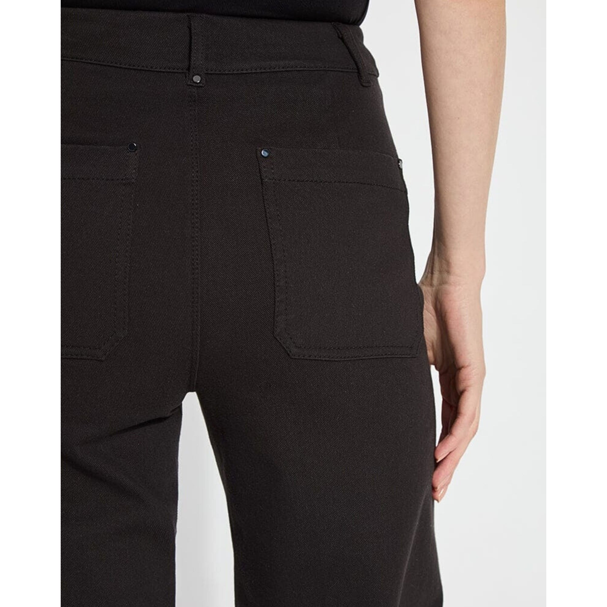 Lysse Erin Pull On Wide Leg Stretch Cropped Jean Black