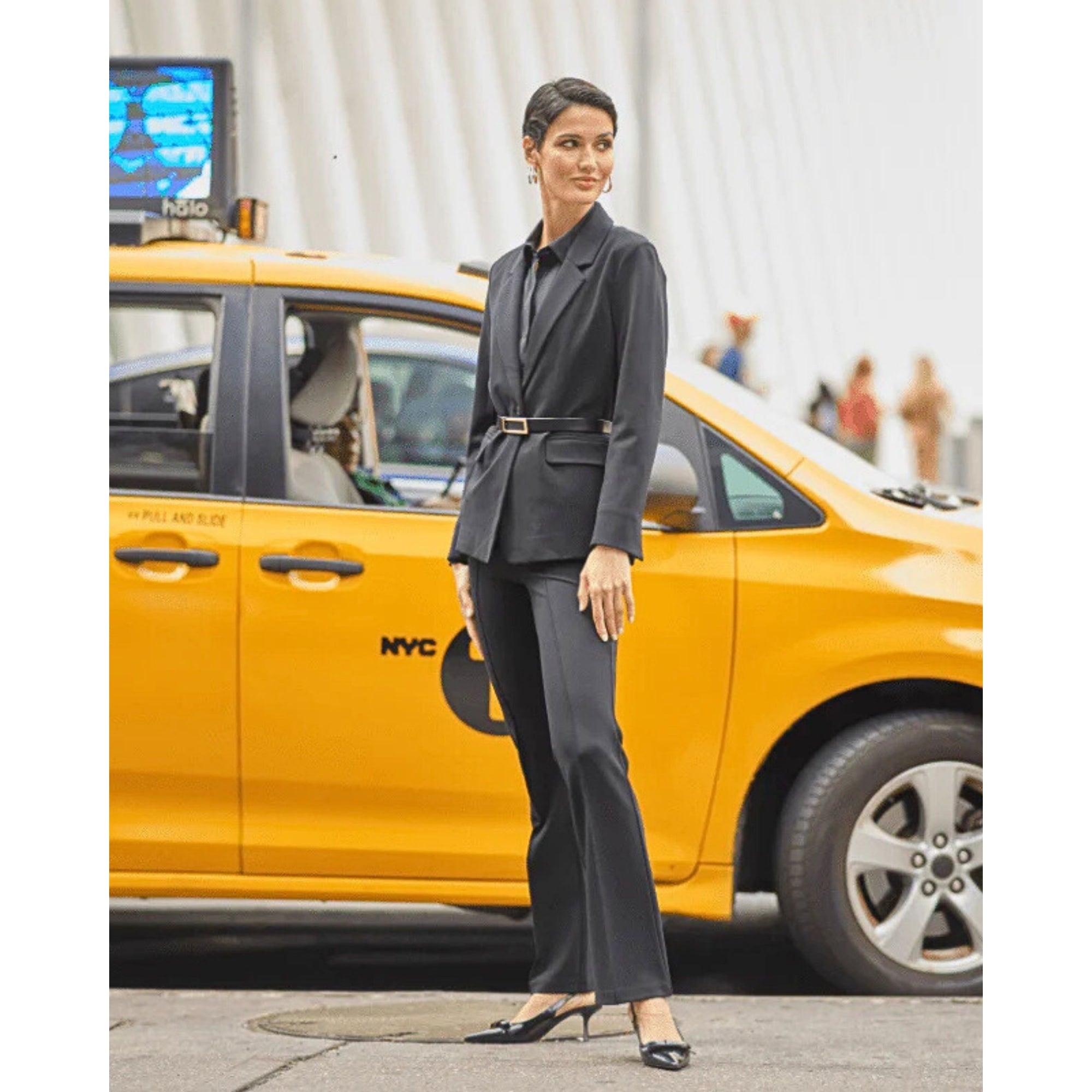 Lysse Elysse Pull On Straight Leg Front Seam Trouser Black 001