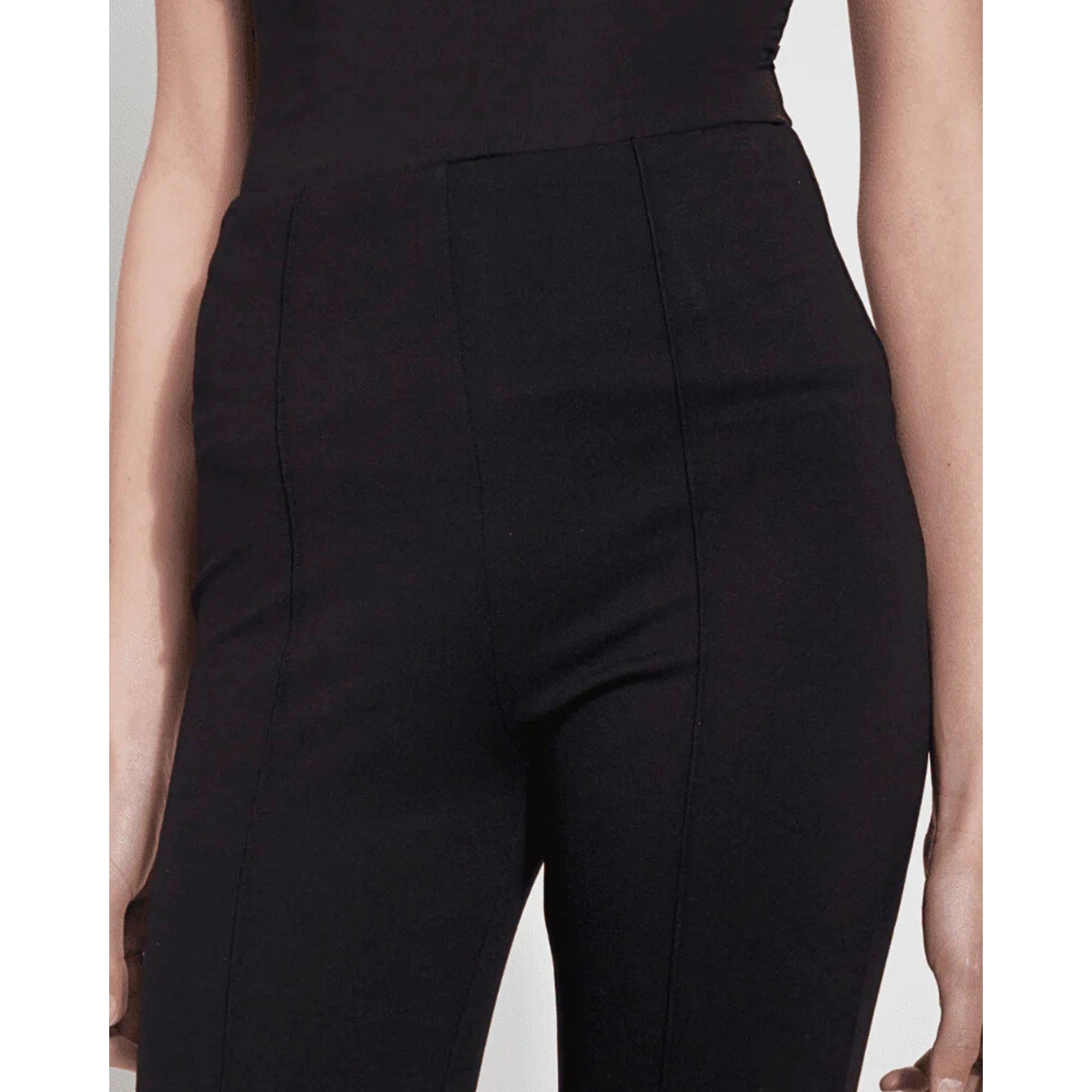 Lysse Elysse Pull On Straight Leg Front Seam Trouser Black 001