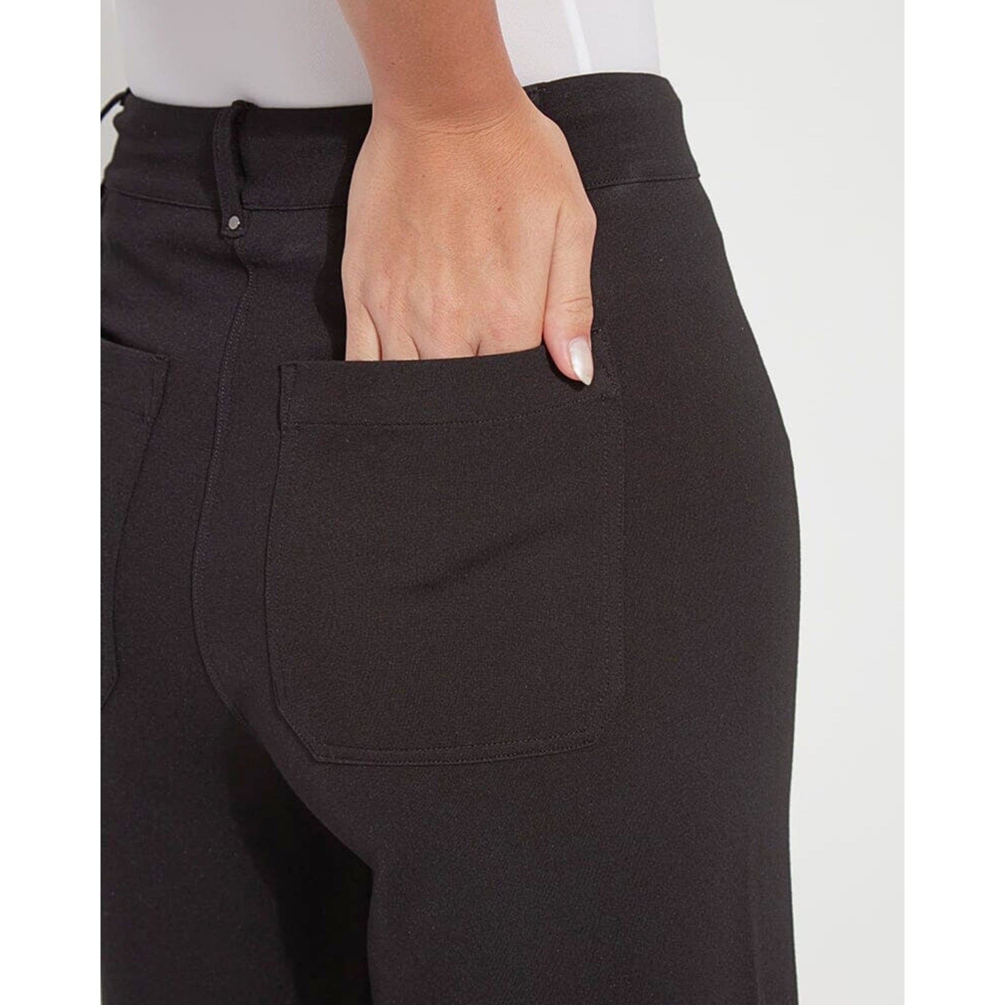 Lysse Erin Pull On High Waist Wide Leg Jersey Trouser Black