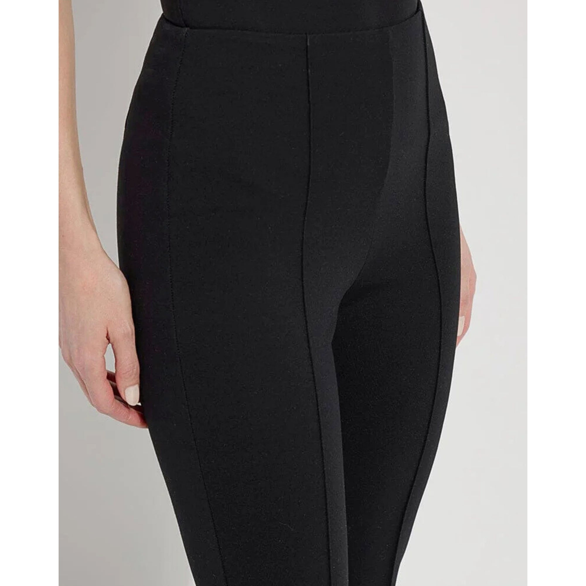 Lysse Elysse Pull On Straight Leg Front Seam Cropped Trouser Black