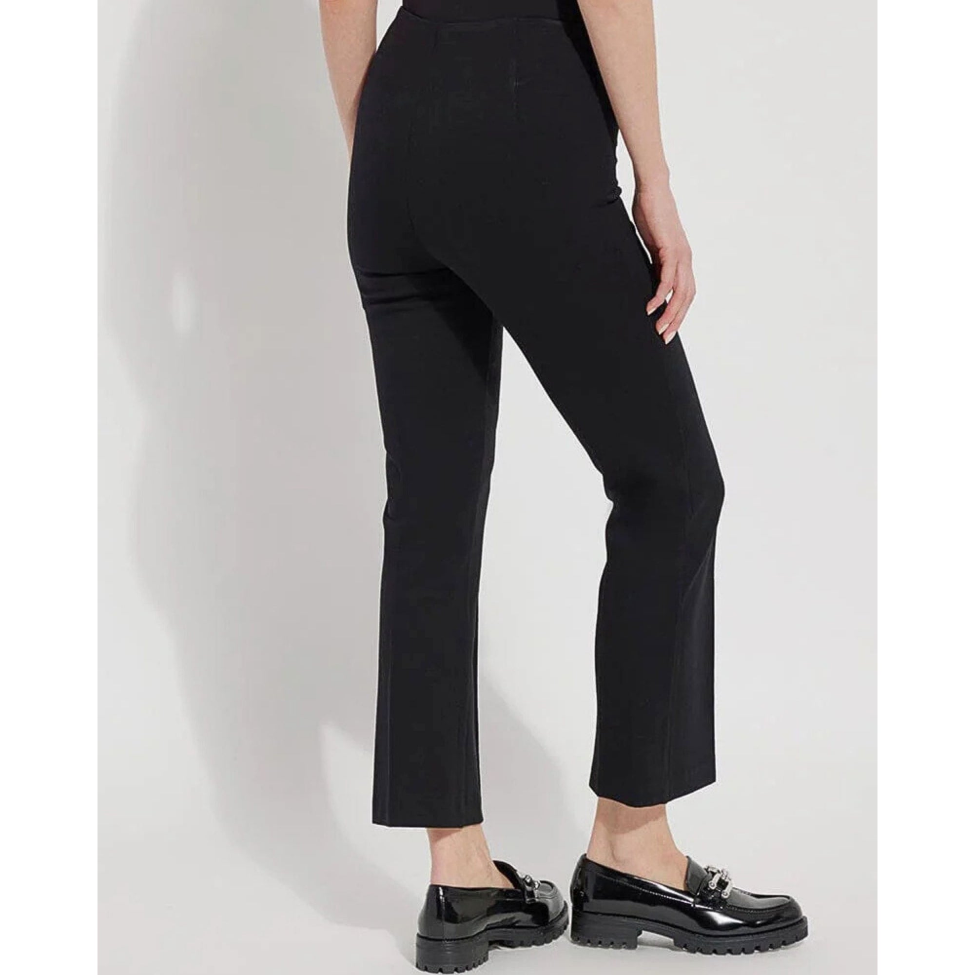 Lysse Elysse Pull On Straight Leg Front Seam Cropped Trouser Black