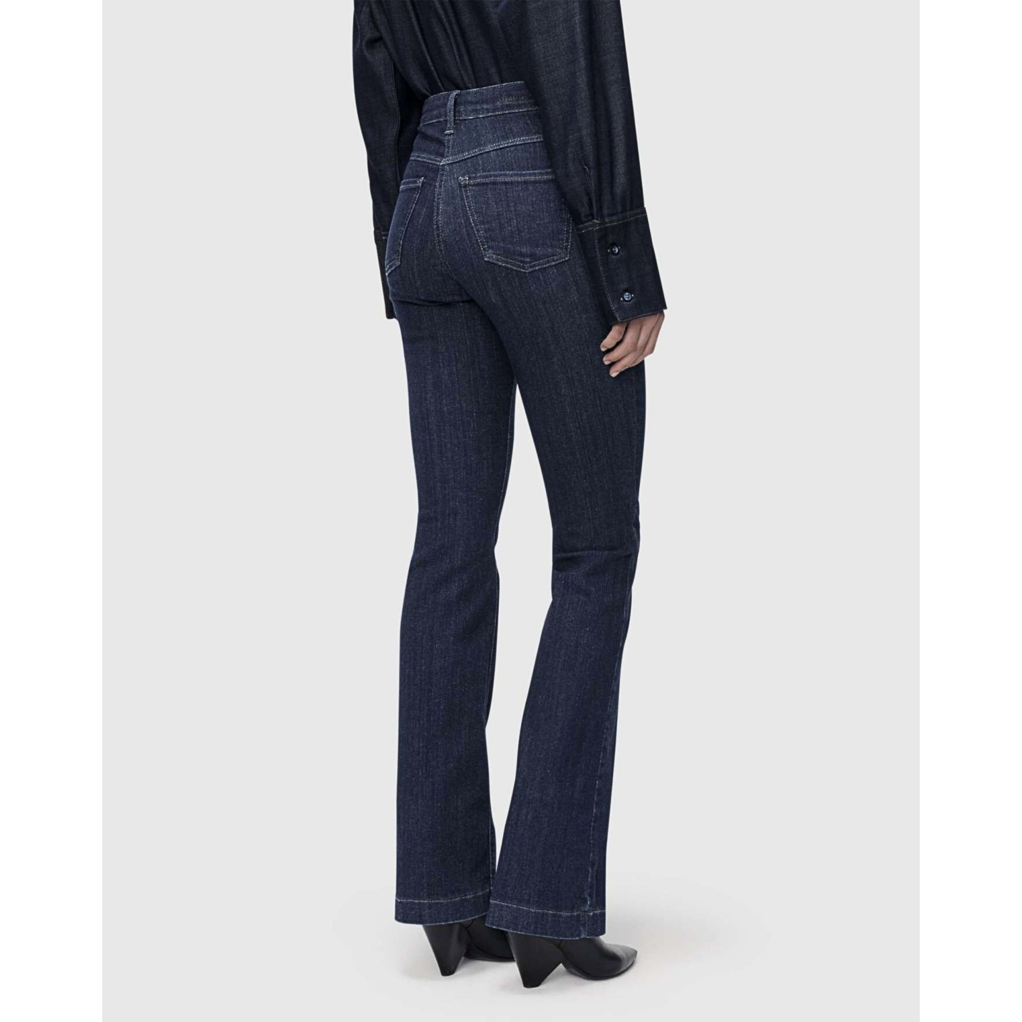 Mac Dream Bootcut Stretch Denim Jean D683 Dark Denim Rinsed 34L