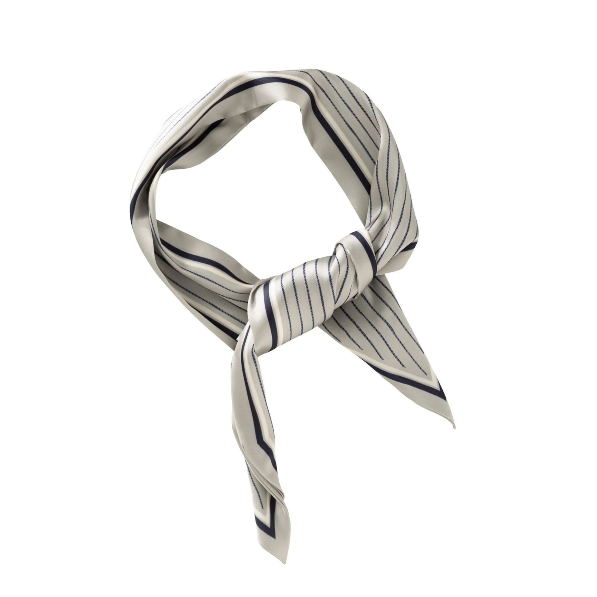 Yaya Pinstripe Glossy Finish Neckerchief Mint/ecru