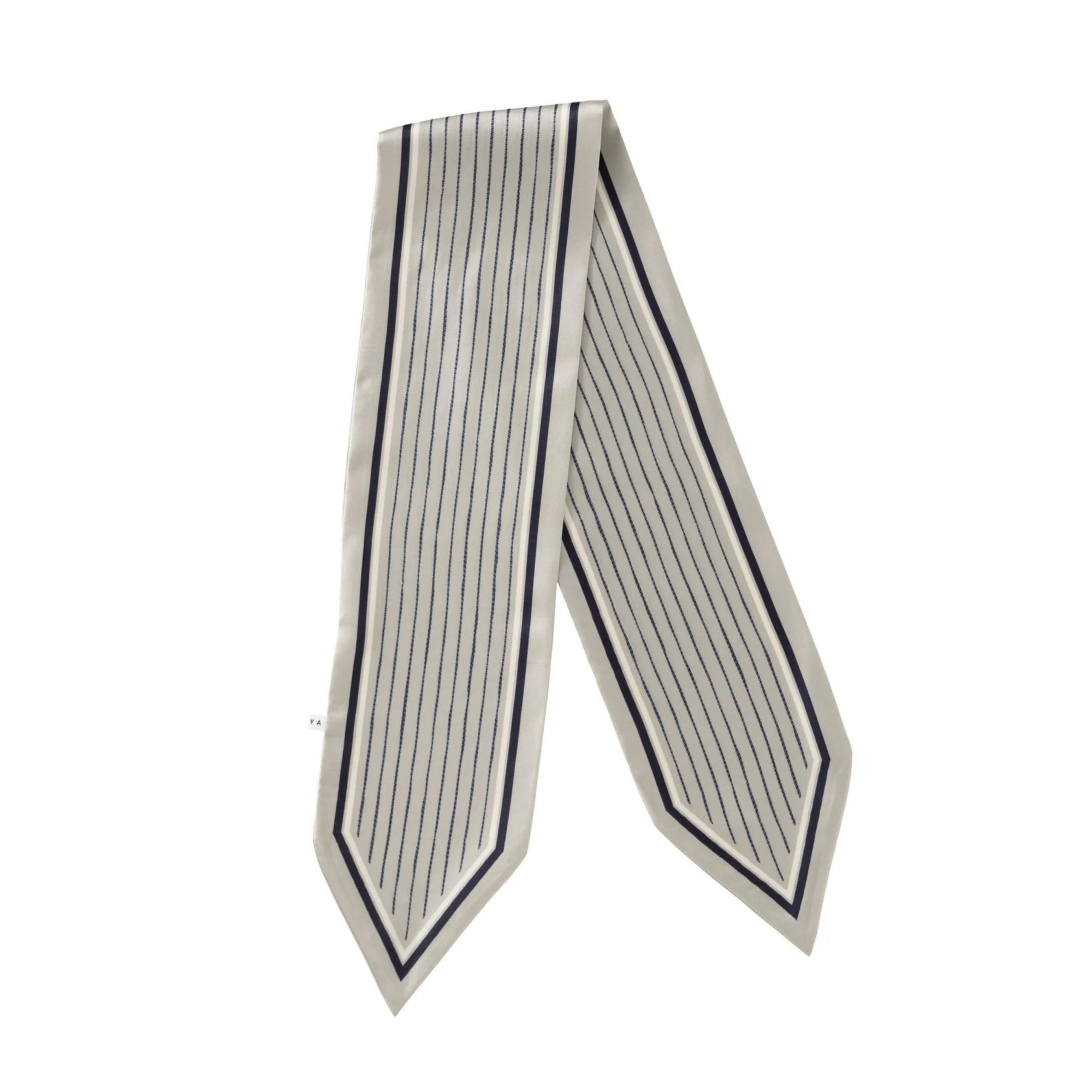 Yaya Pinstripe Glossy Finish Neckerchief Mint/ecru