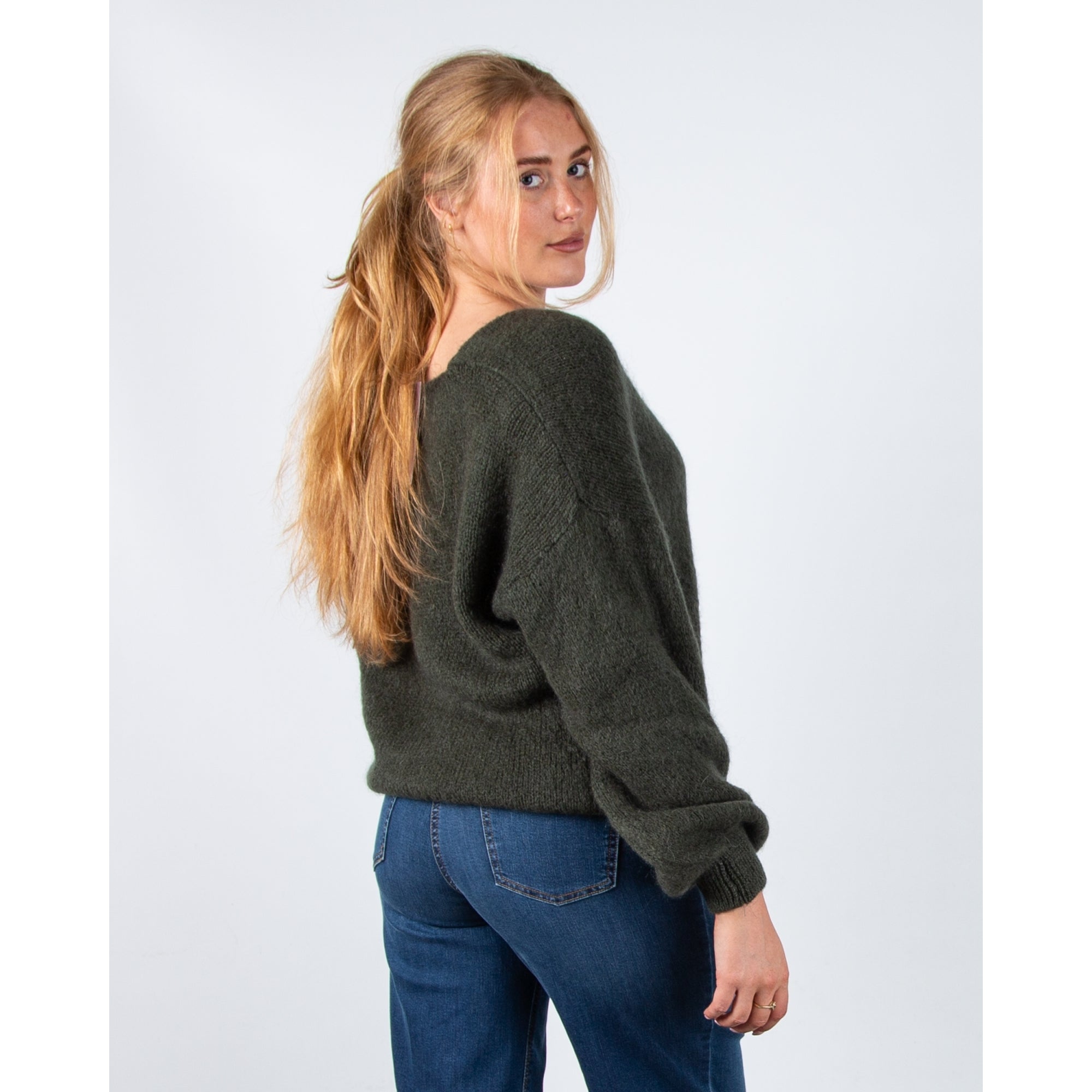 Kris Ana Chunky Knit Oversized Cardigan Khaki