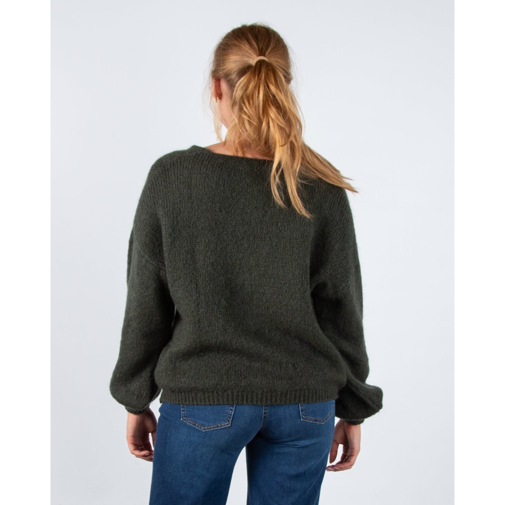 Kris Ana Chunky Knit Oversized Cardigan Khaki