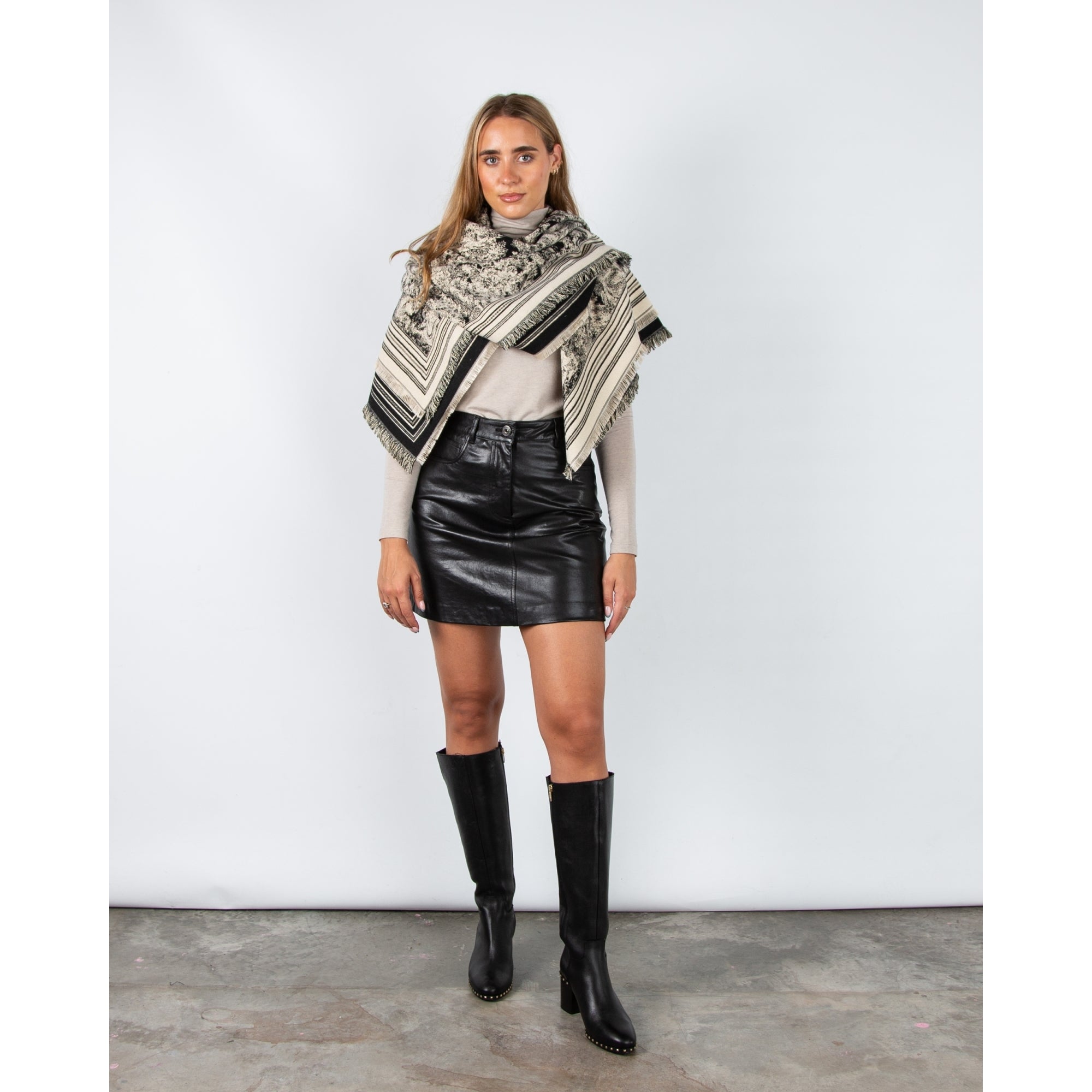 Tempest Designer Inspired Scarf Black/cream