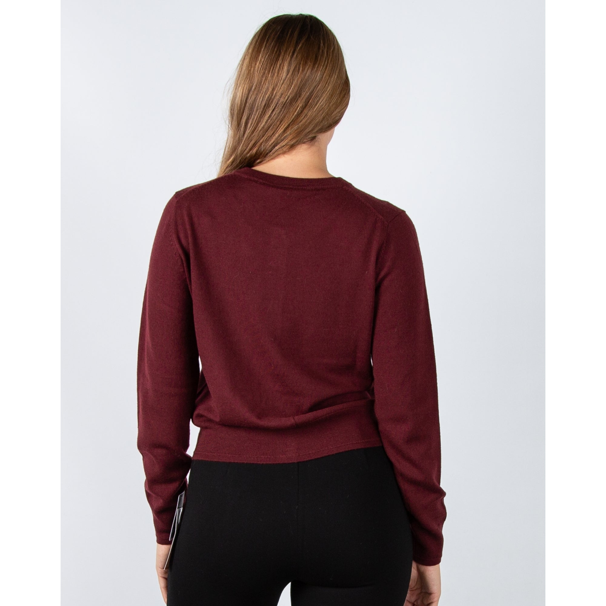 Part Two Noelani Button Down Plain Knit Short Cardigan Tawny Port