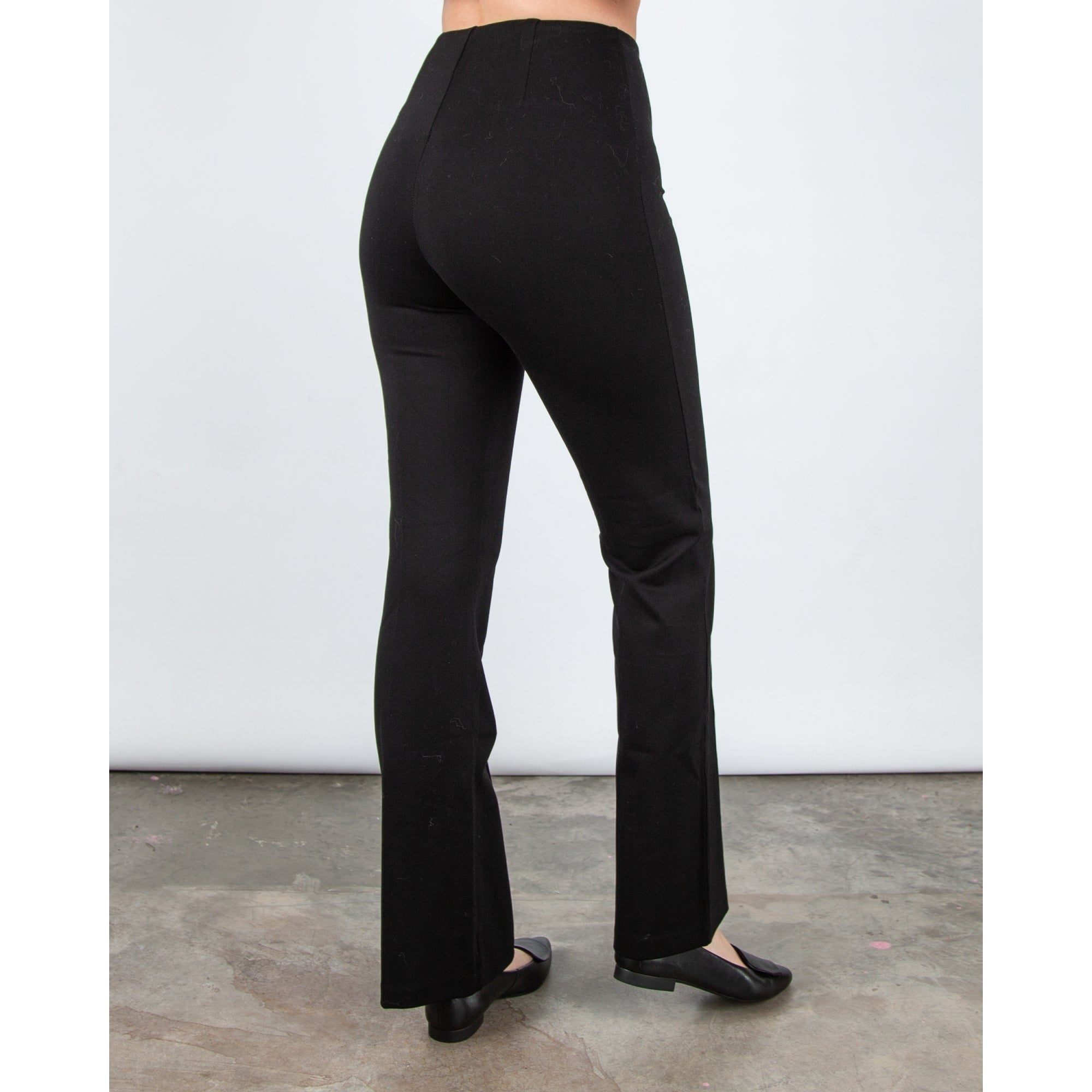 Lysse Elysse Pull On Straight Leg Front Seam Trouser Black 001
