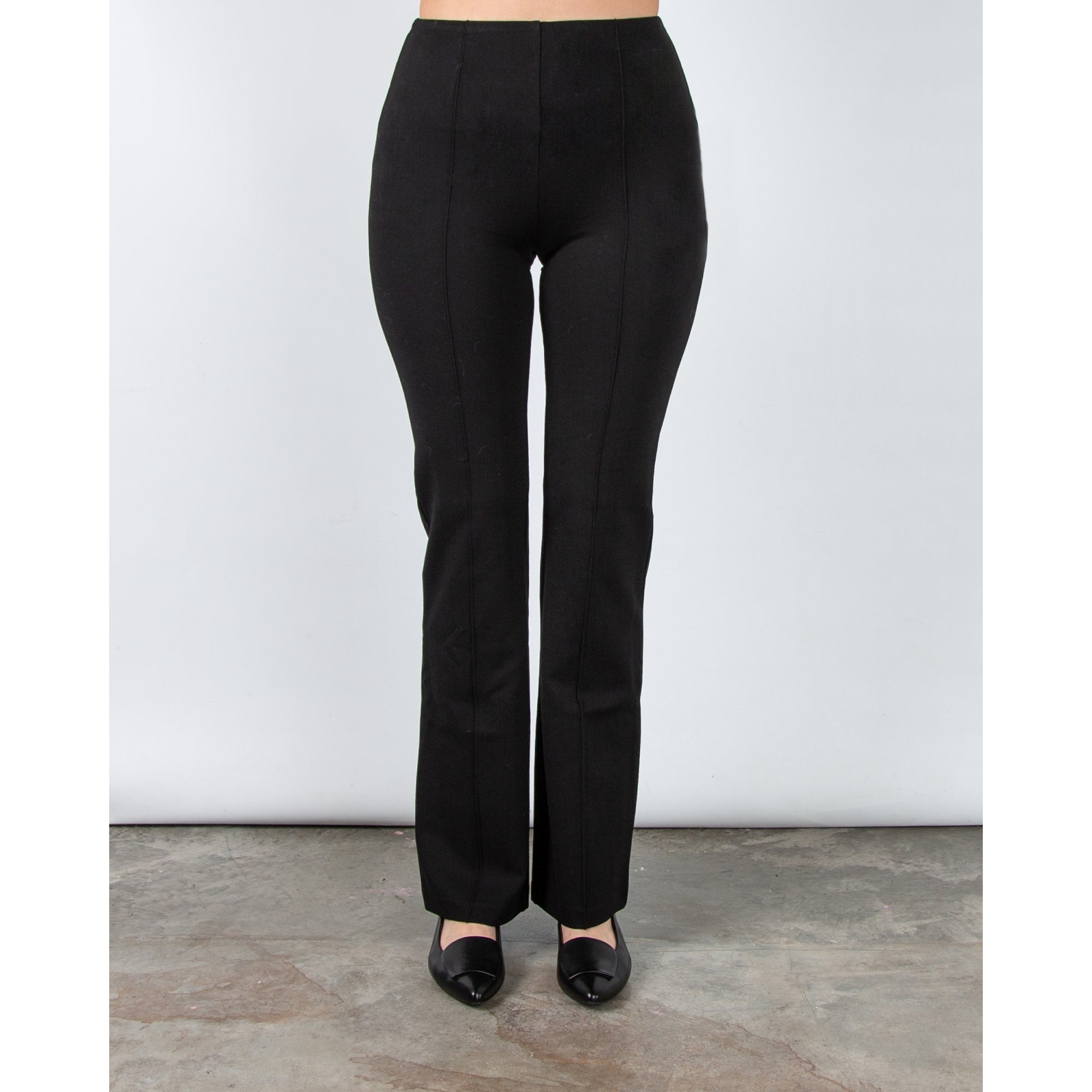 Lysse Elysse Pull On Straight Leg Front Seam Trouser Black 001