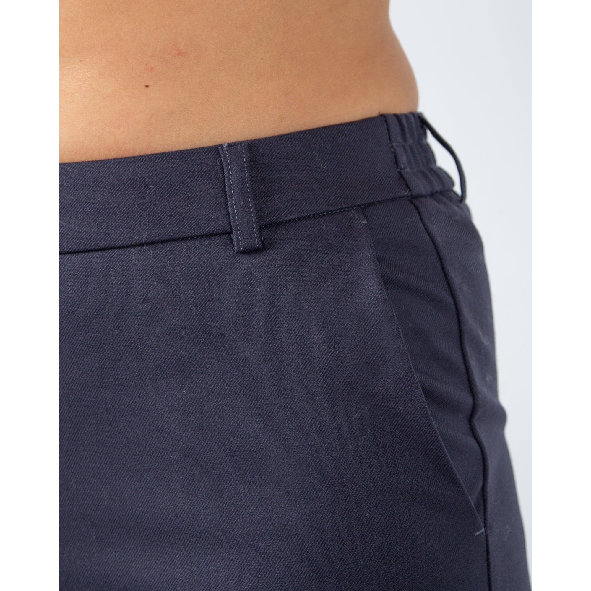 Yaya Turn Up Smart Trousers With Elastic Back Navy