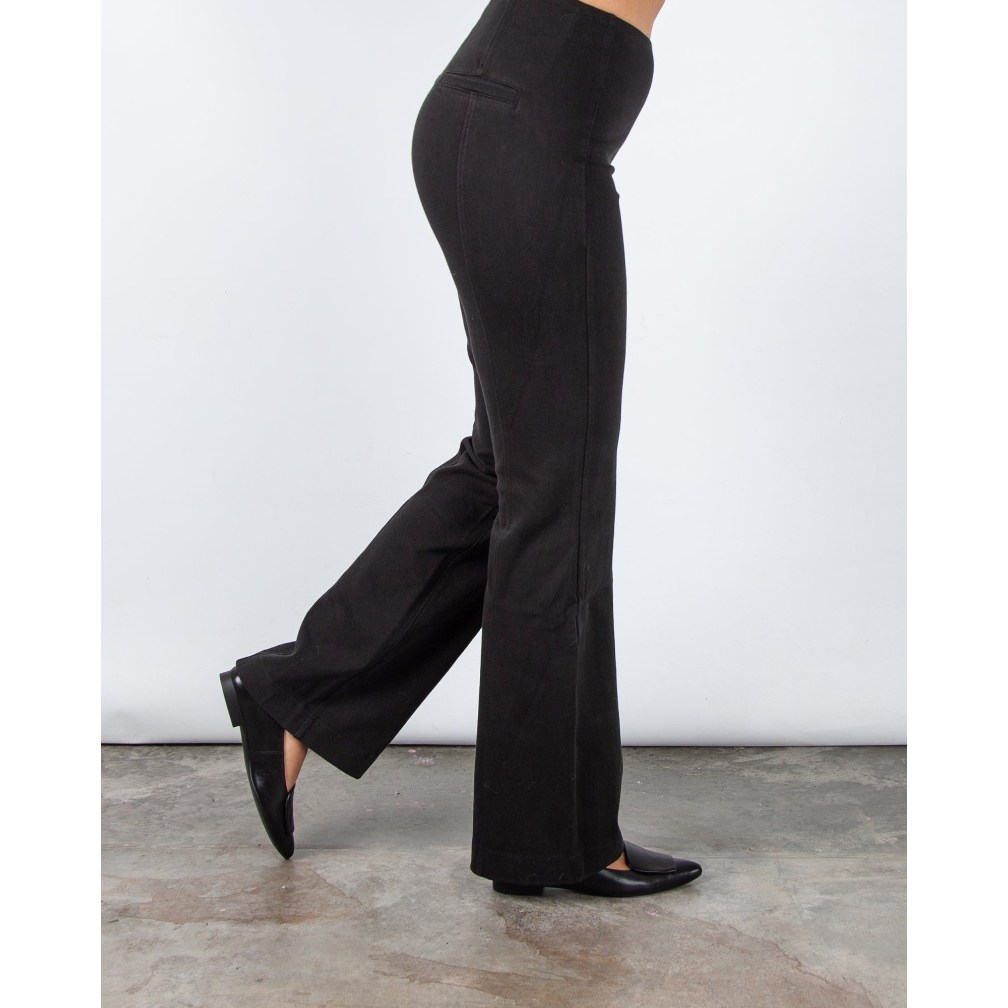 Lysse Ally Pull On Stretch Denim Bootcut Jean Black 001