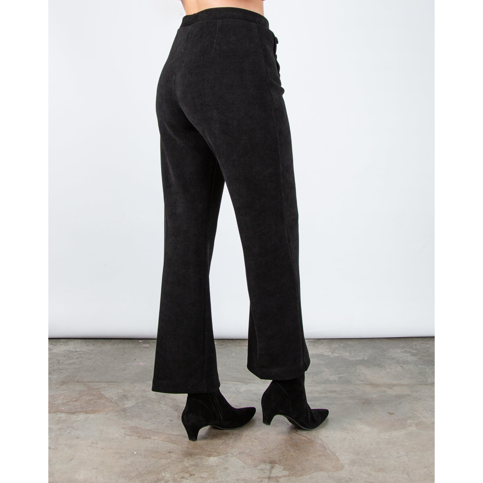 Tinta Style Yoselin Corduroy Trouser With Button Detail Black