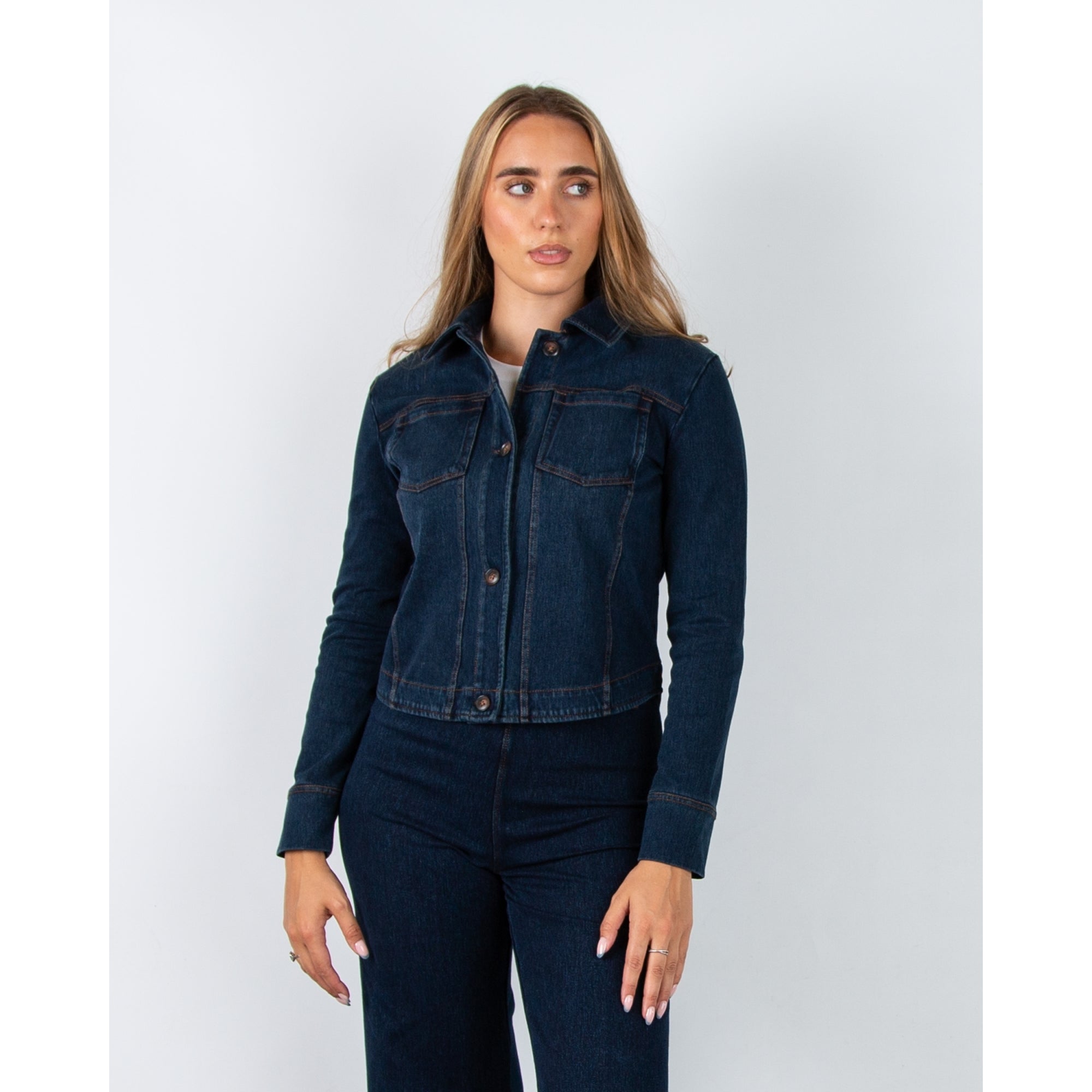 Lysse Stretch Denim Shirt Jacket Indigo 401