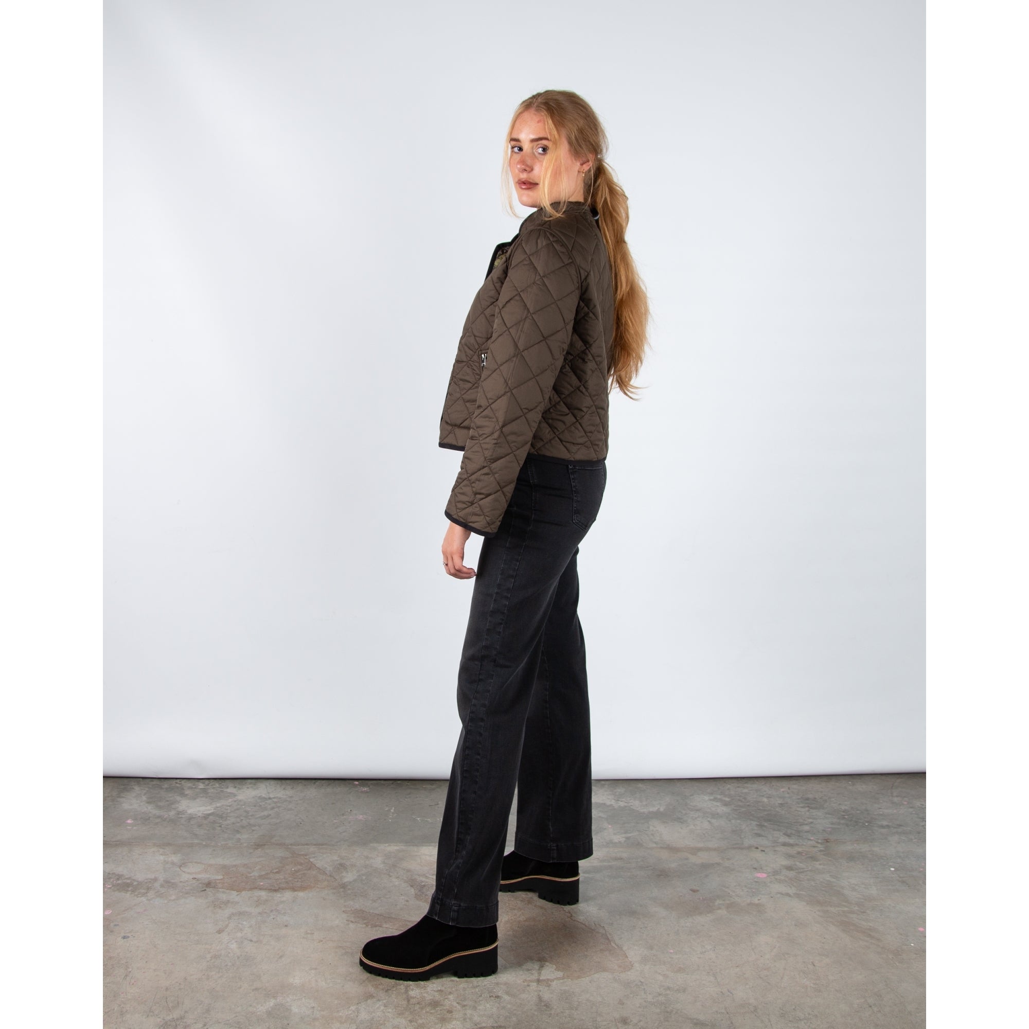 Marc Cain Leo Hike Rethink Together Leopard Print Reversible Jacket Olive