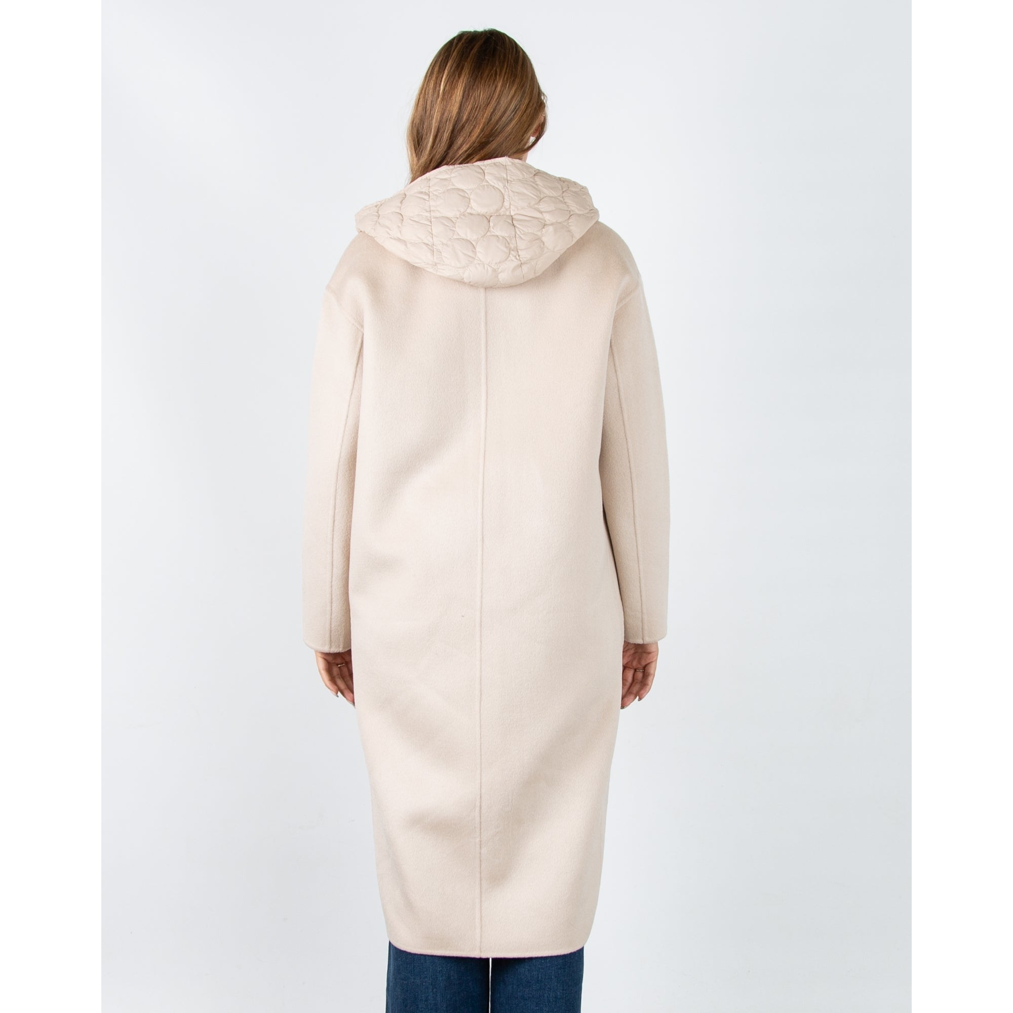 Rino & Pelle Femia Wool Coat With Quilted Gilet Insert Light Desert