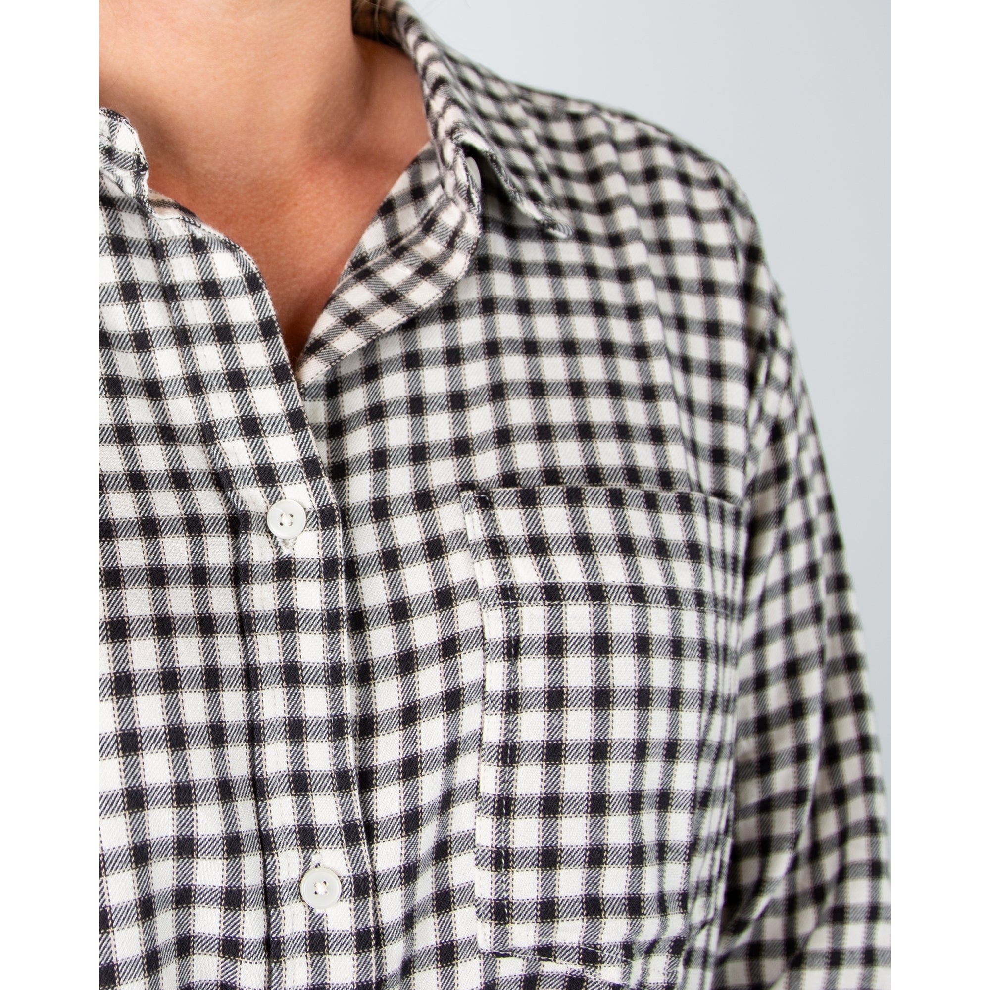 Part Two Samea Oversized Gingham Shirt Dark Navy/ecru