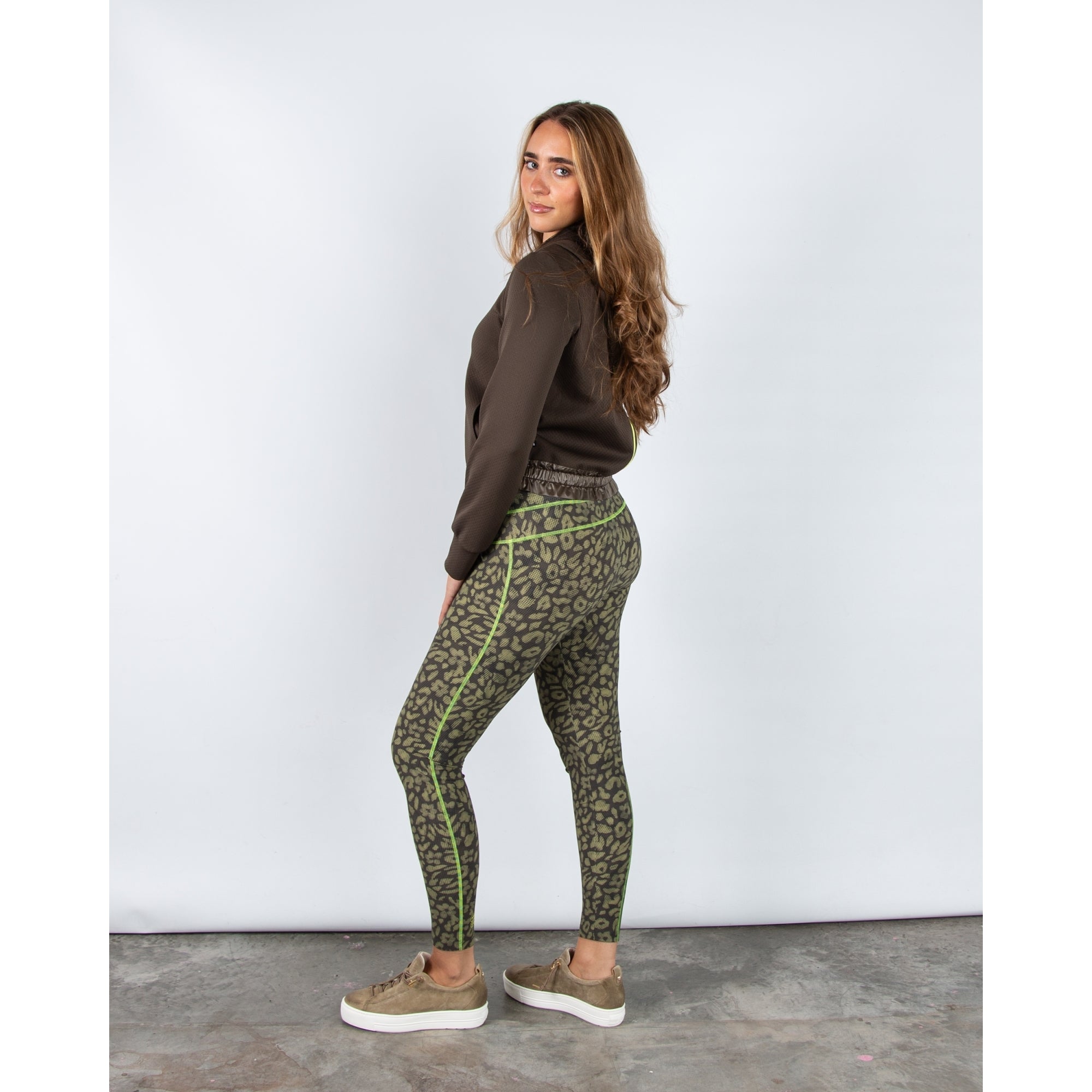 Marc Cain Leo Hike Sporty Hooded Jacket With Centre Stripe Deep Olive