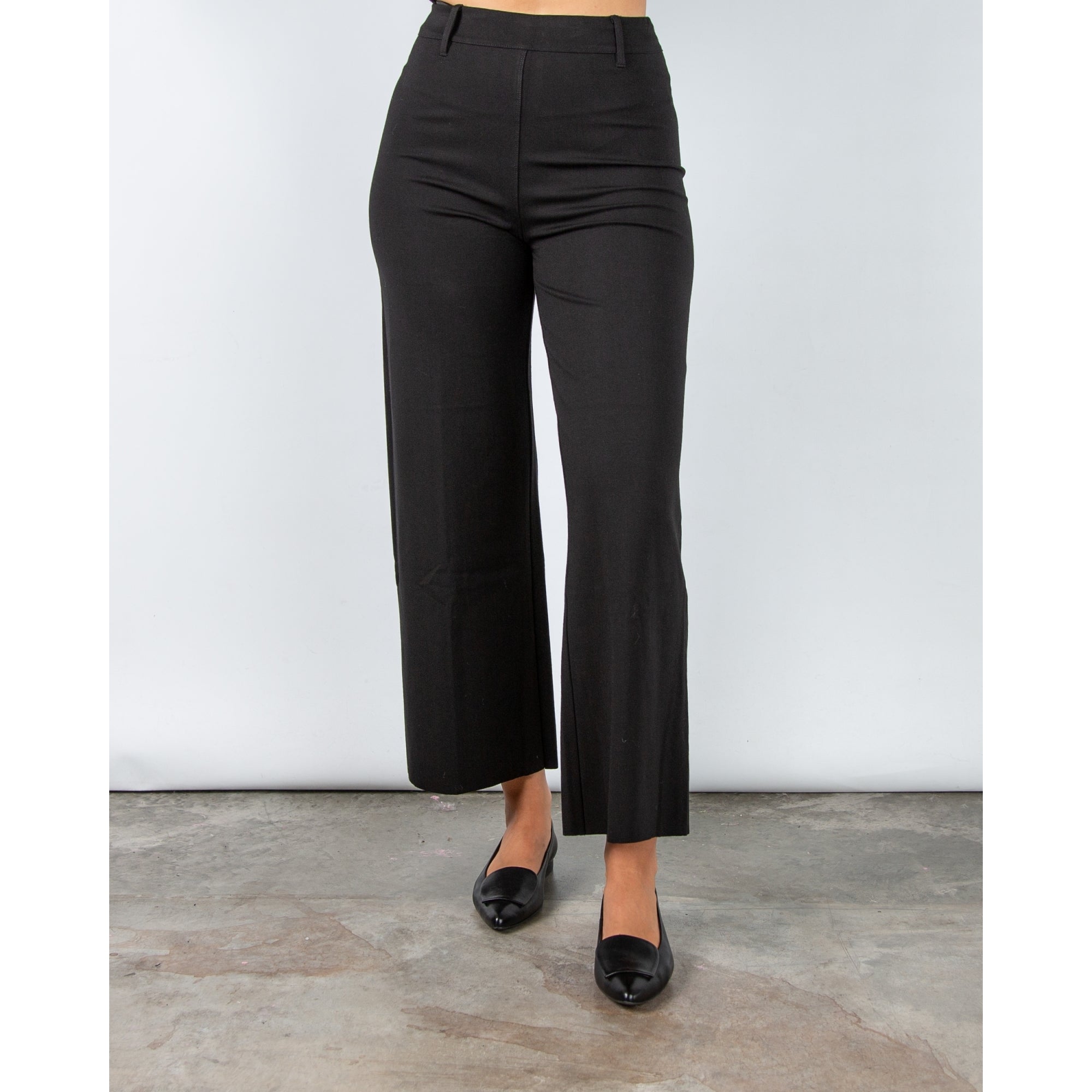 Lysse Erin Pull On High Waist Wide Leg Jersey Trouser Black