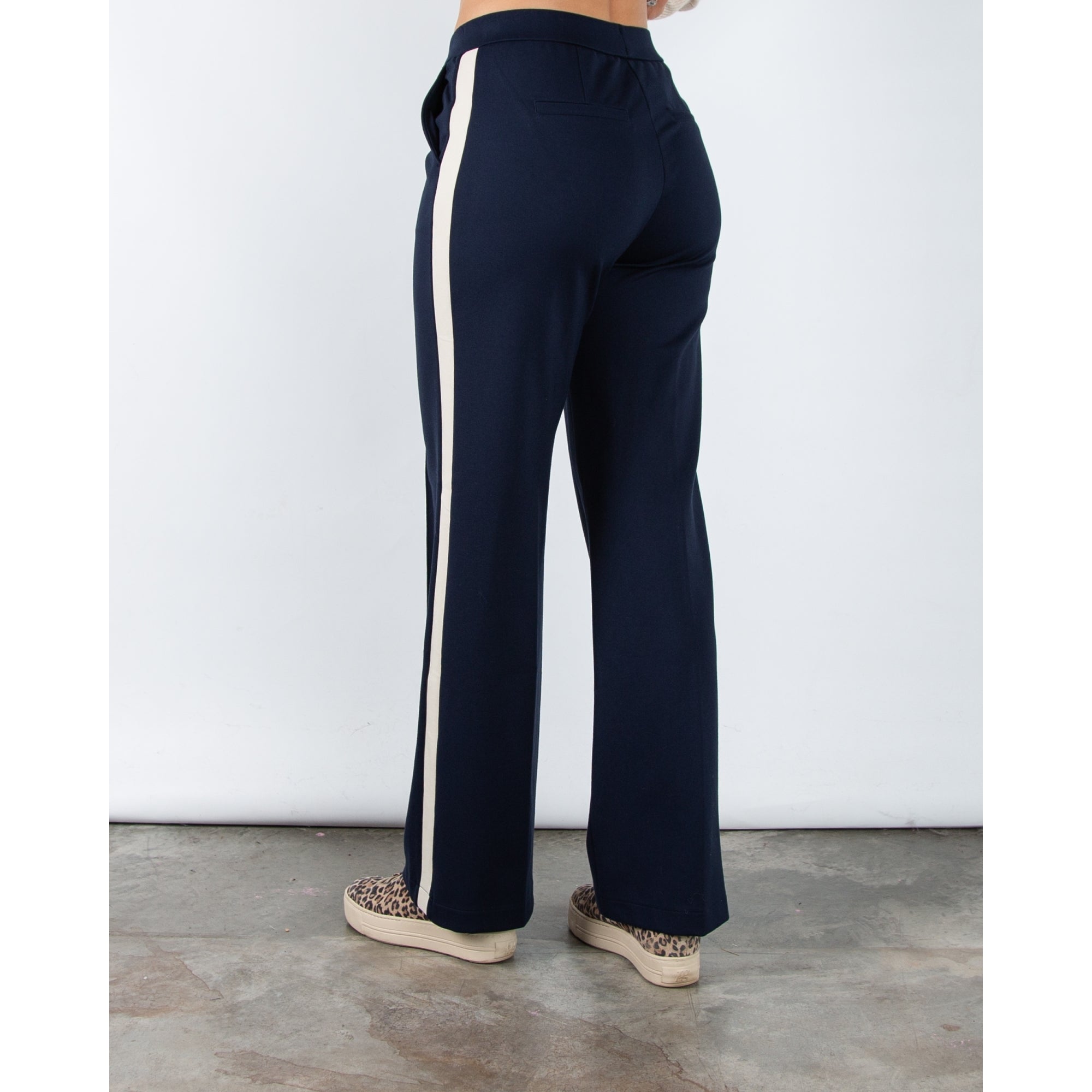 Red Button Colette Pull On Wide Leg Jogger With Side Stripe Indigo Blue 32L