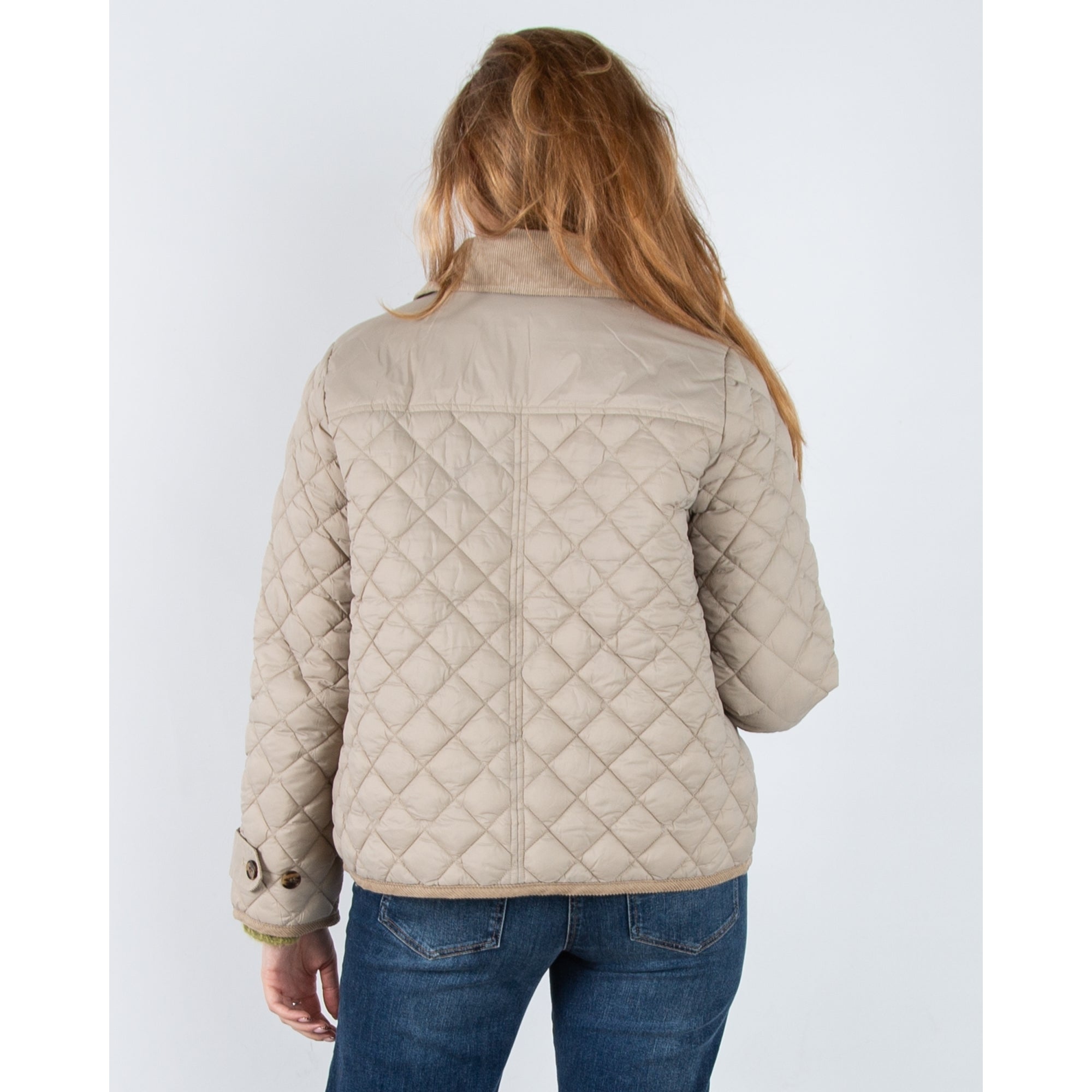 Part Two Safiya Diamond Stitch Quilted Jacket With Cord Collar Pure Cashmere