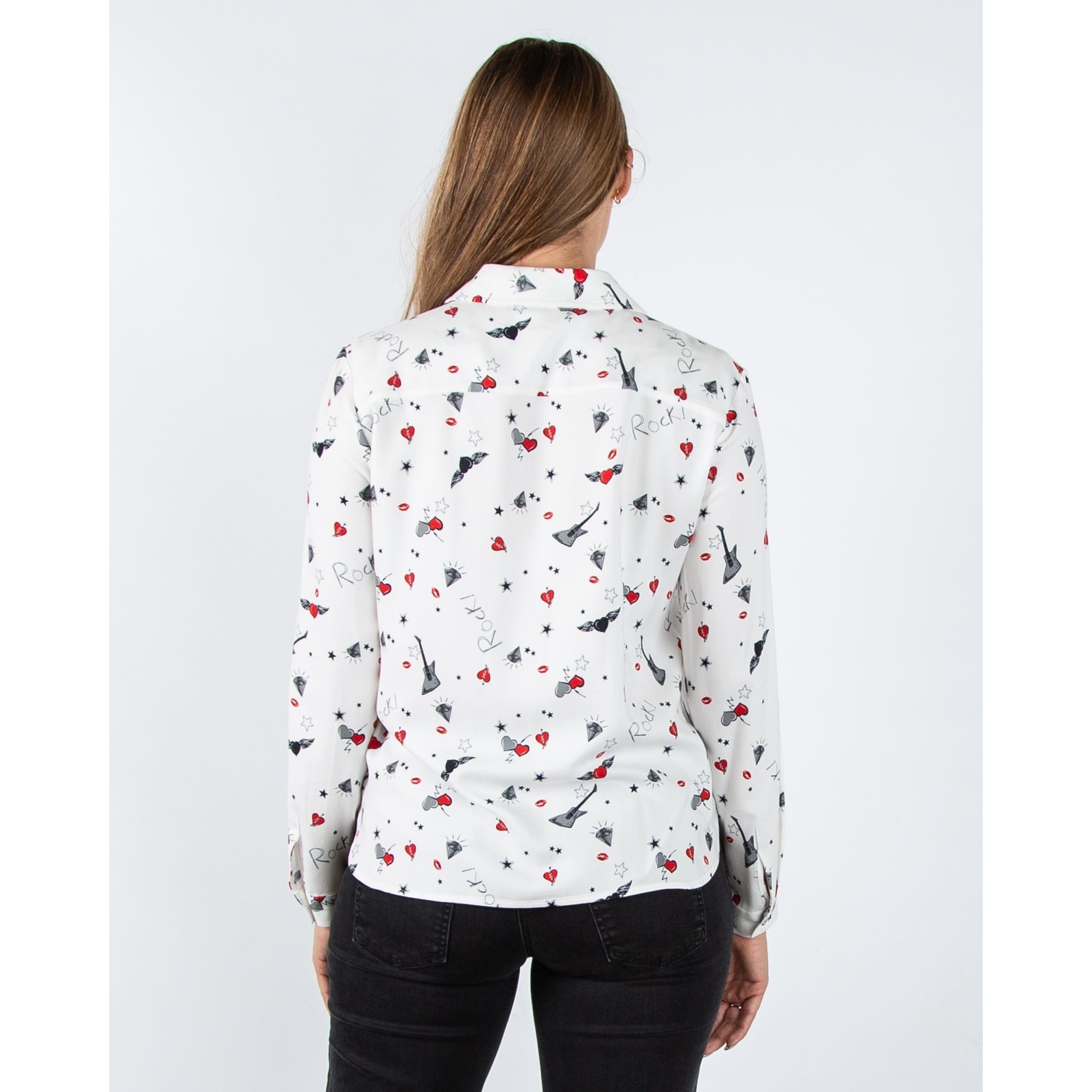 Bariloche Pitti Heart Rock Sticker Print Shirt White