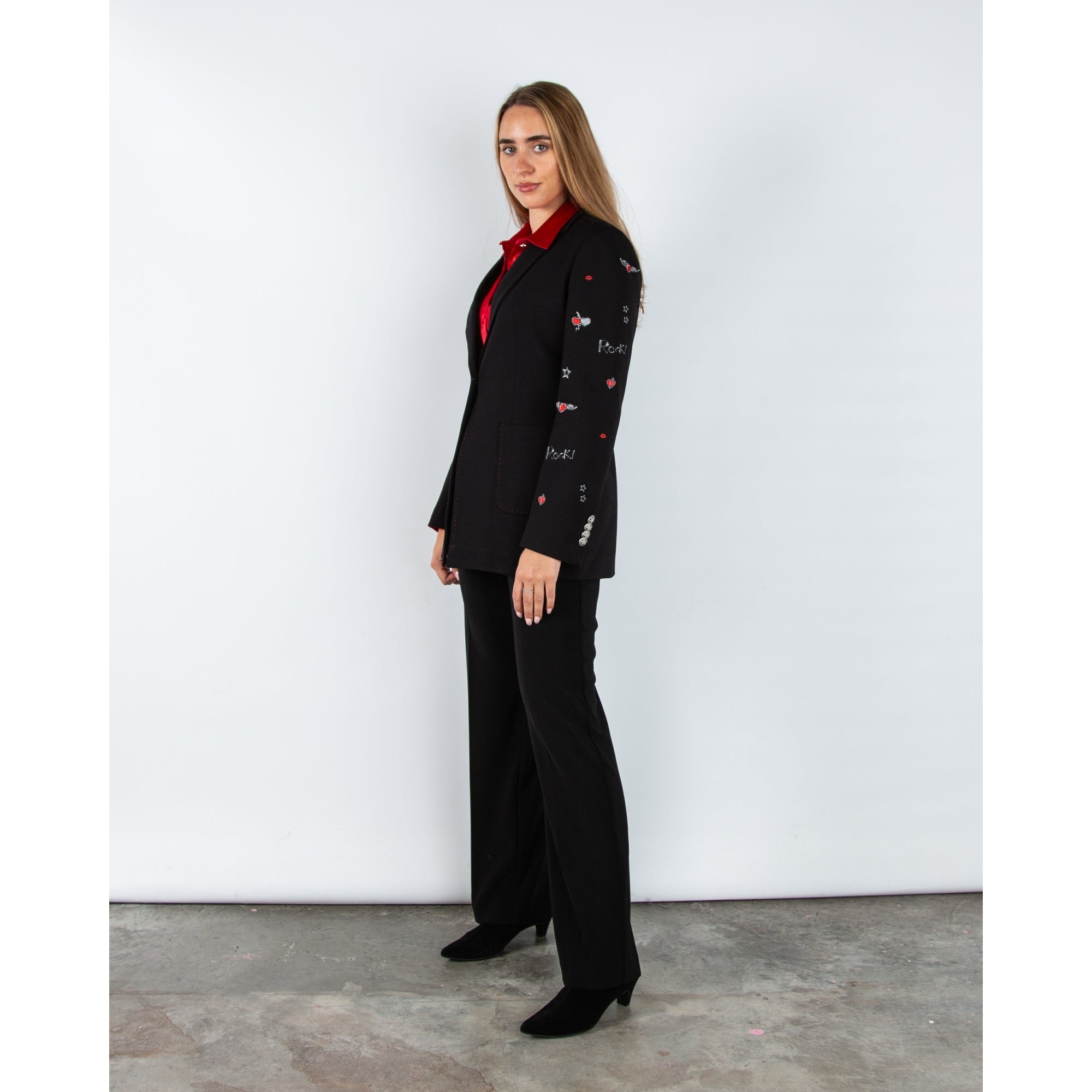 Bariloche Ira Jersey Jacket With Embroidered Sticker Sleeve Black