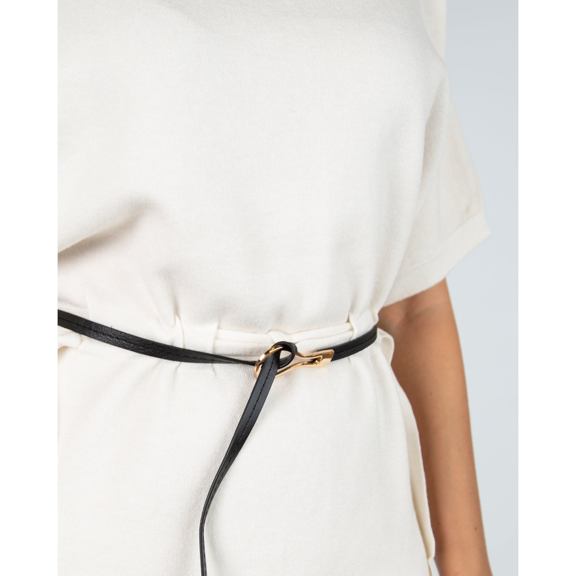 Alison Sheri Dolman Sleeve Belted Knit Midi Dress Cream