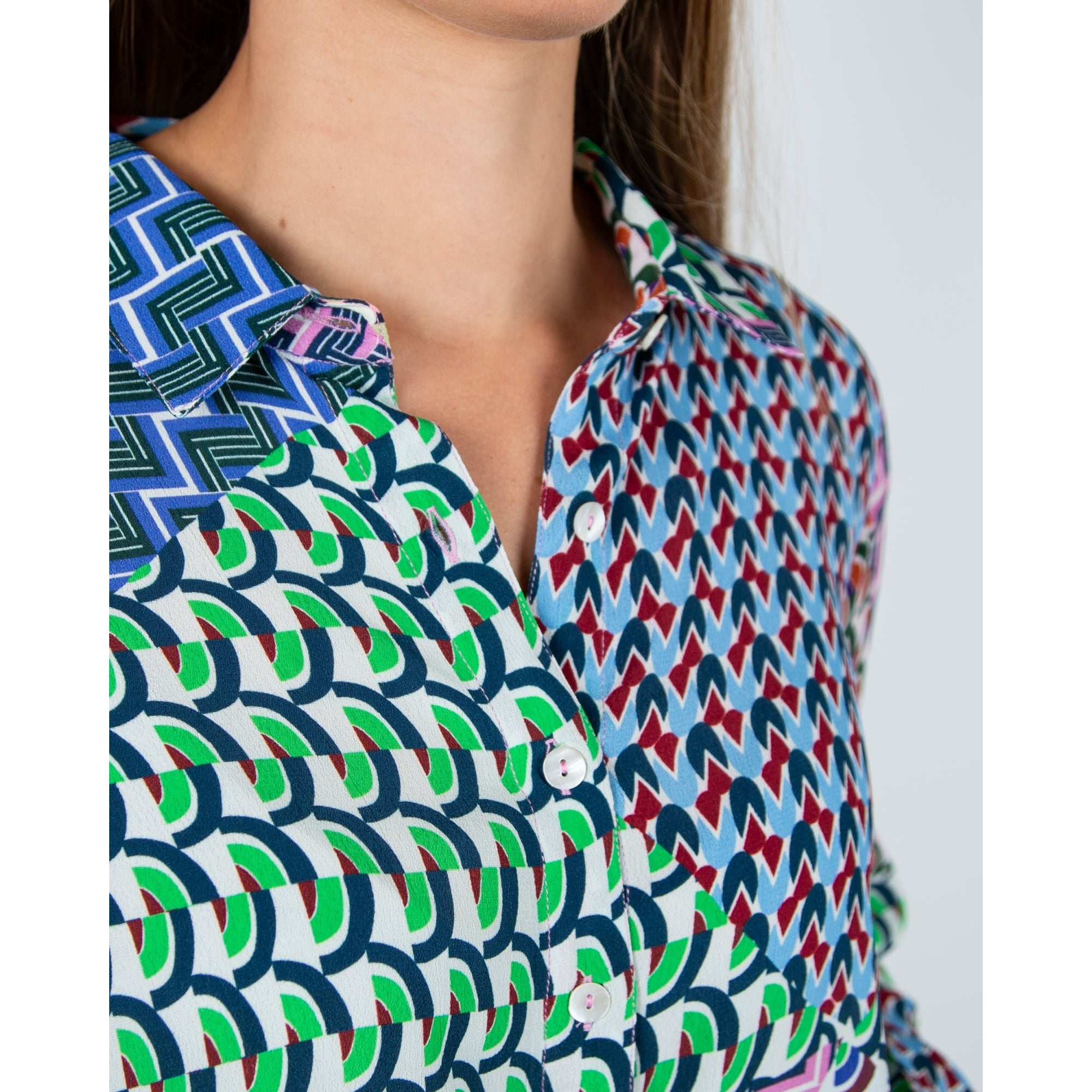 Sahara Geometric Oversized Shirt Blouse Multi