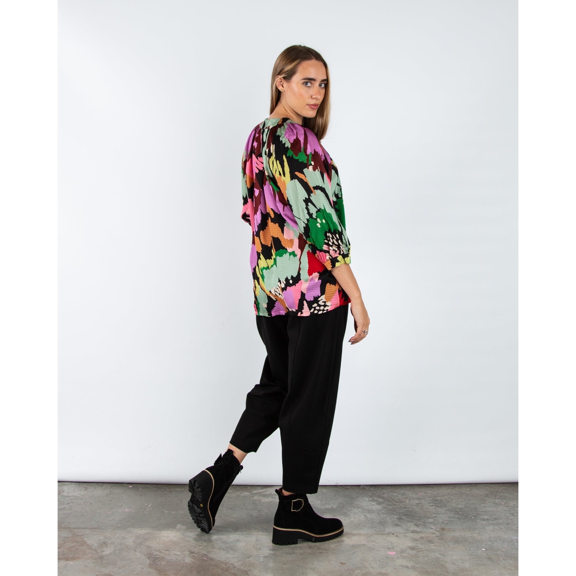 Sahara Ponte Pull On Jersey Bubble Trouser Black