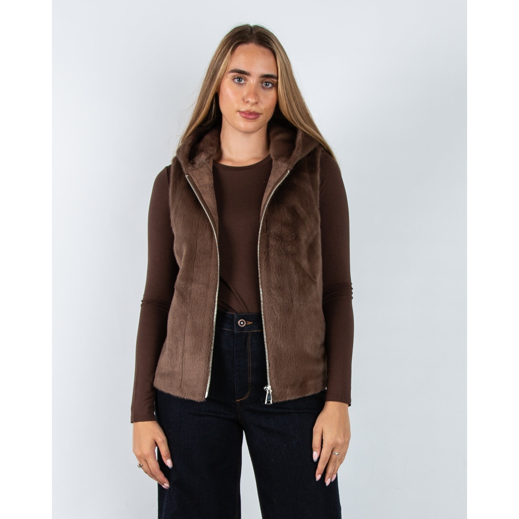 Weekend By Maxmara Multie Round Neck Long Sleeve Basic Top Chocolate