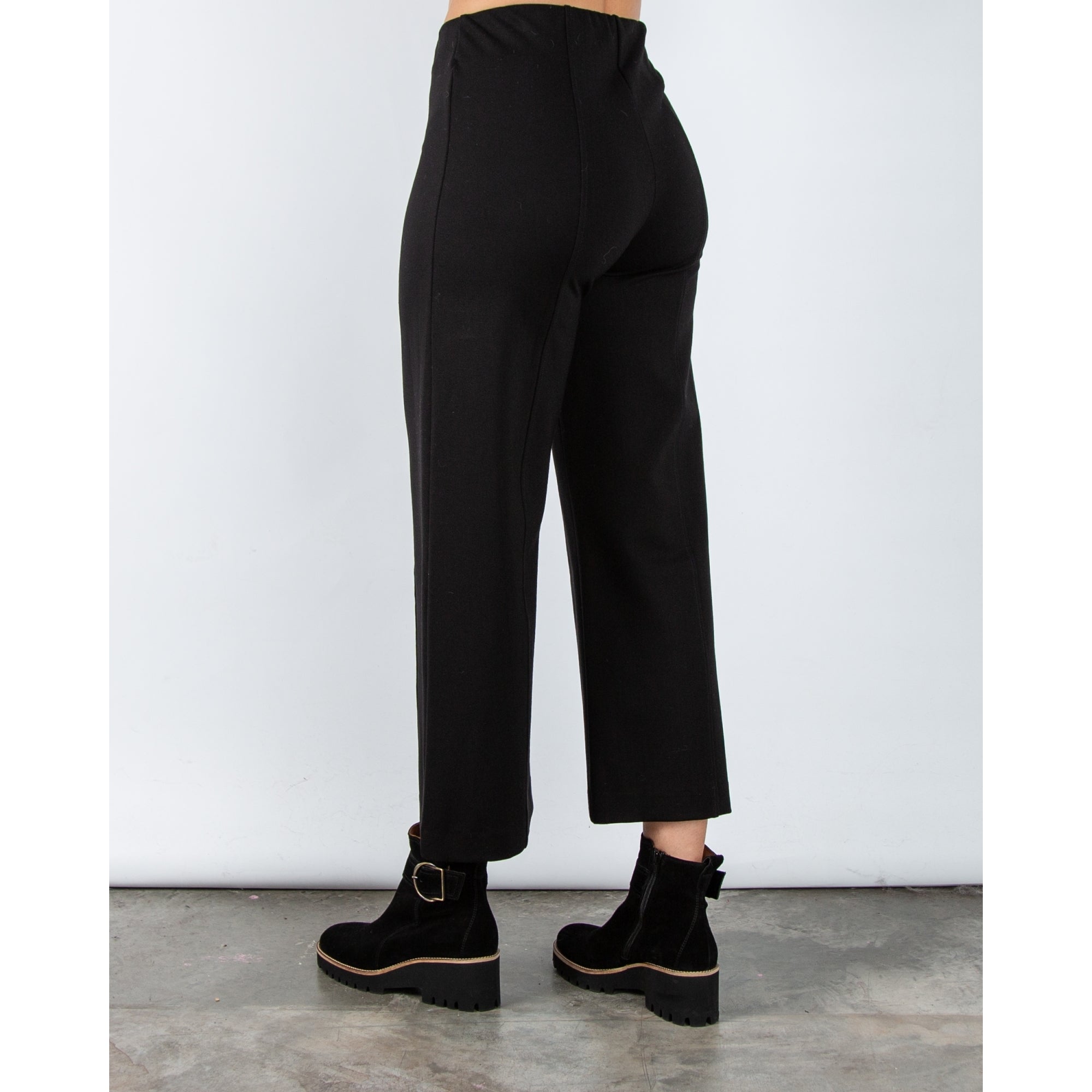 Part Two Ilissa Pull On Wide Leg Cropped Trouser Black