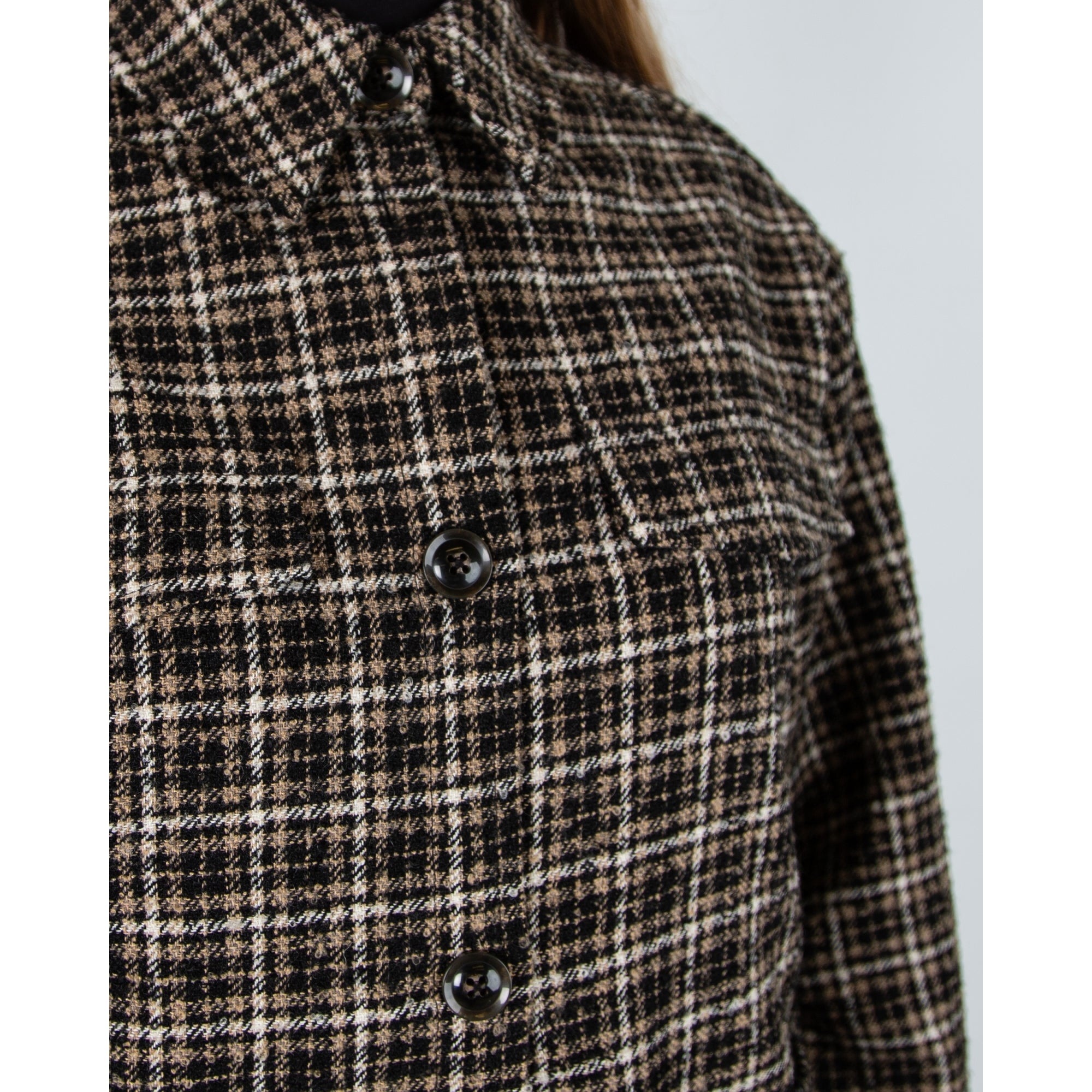 Part Two Sissemai Tweed Check Oversized Shirt Jacket Black/brown