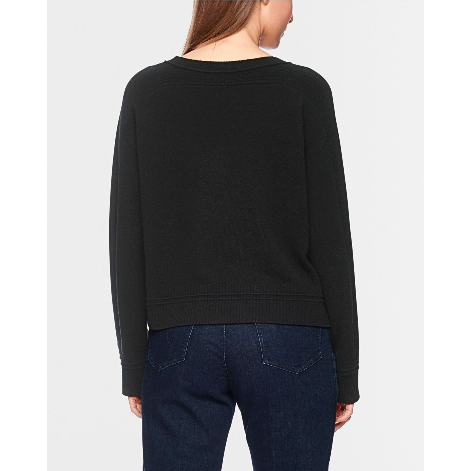 Marc Cain Rethink Together Dodgy Dogs Round Neck Boxy Ribbed Jumper Black