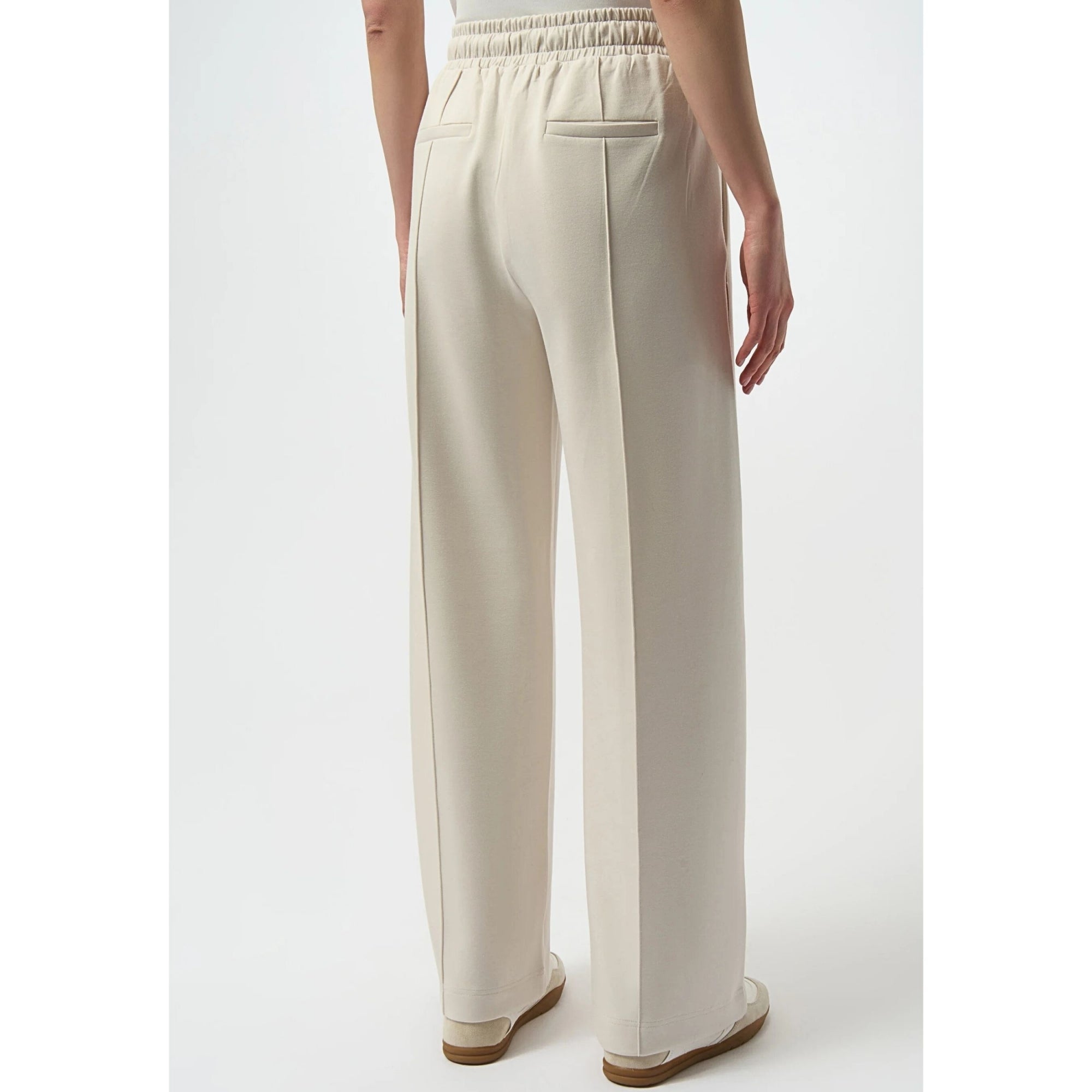 Joseph Ribkoff Wide Leg Jogger With Lurex Trim Cream