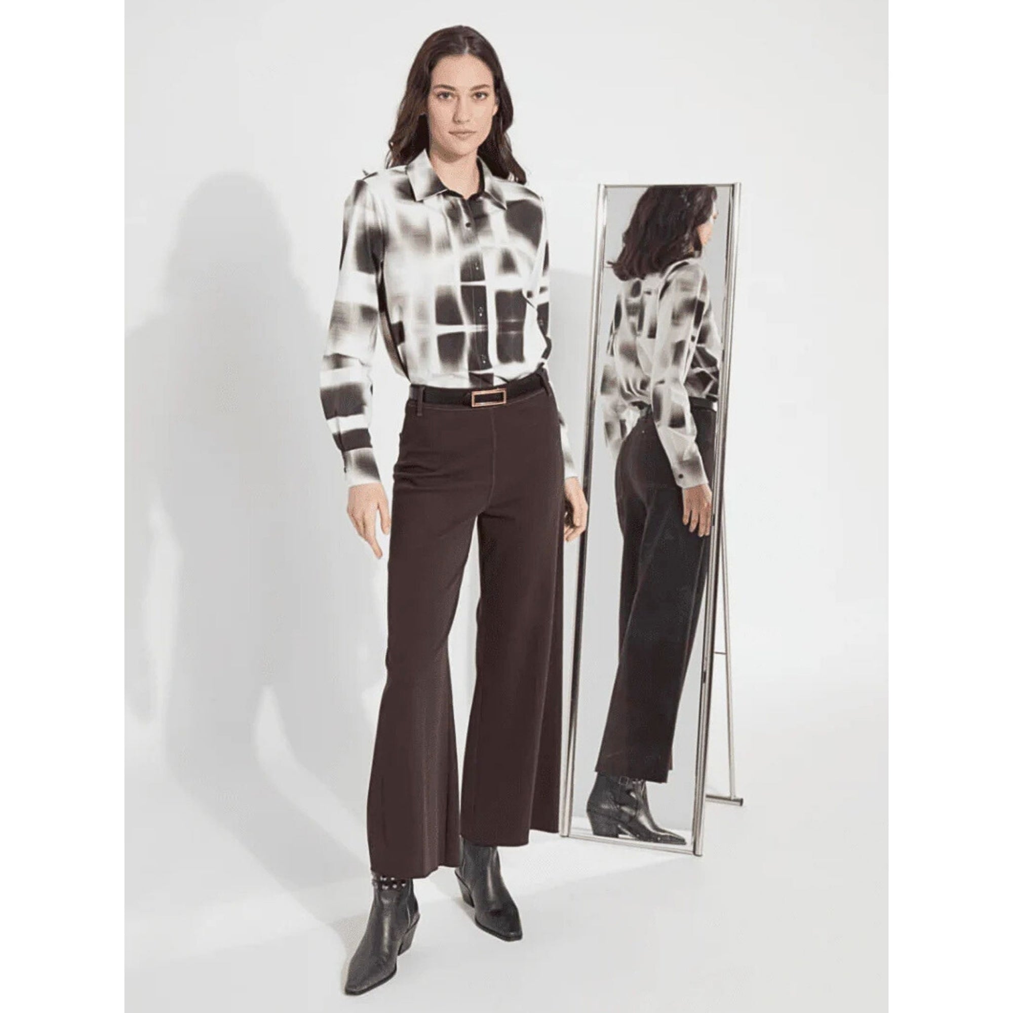 Lysse Erin Pull On Wide Leg Stretch Cropped Jean Espresso