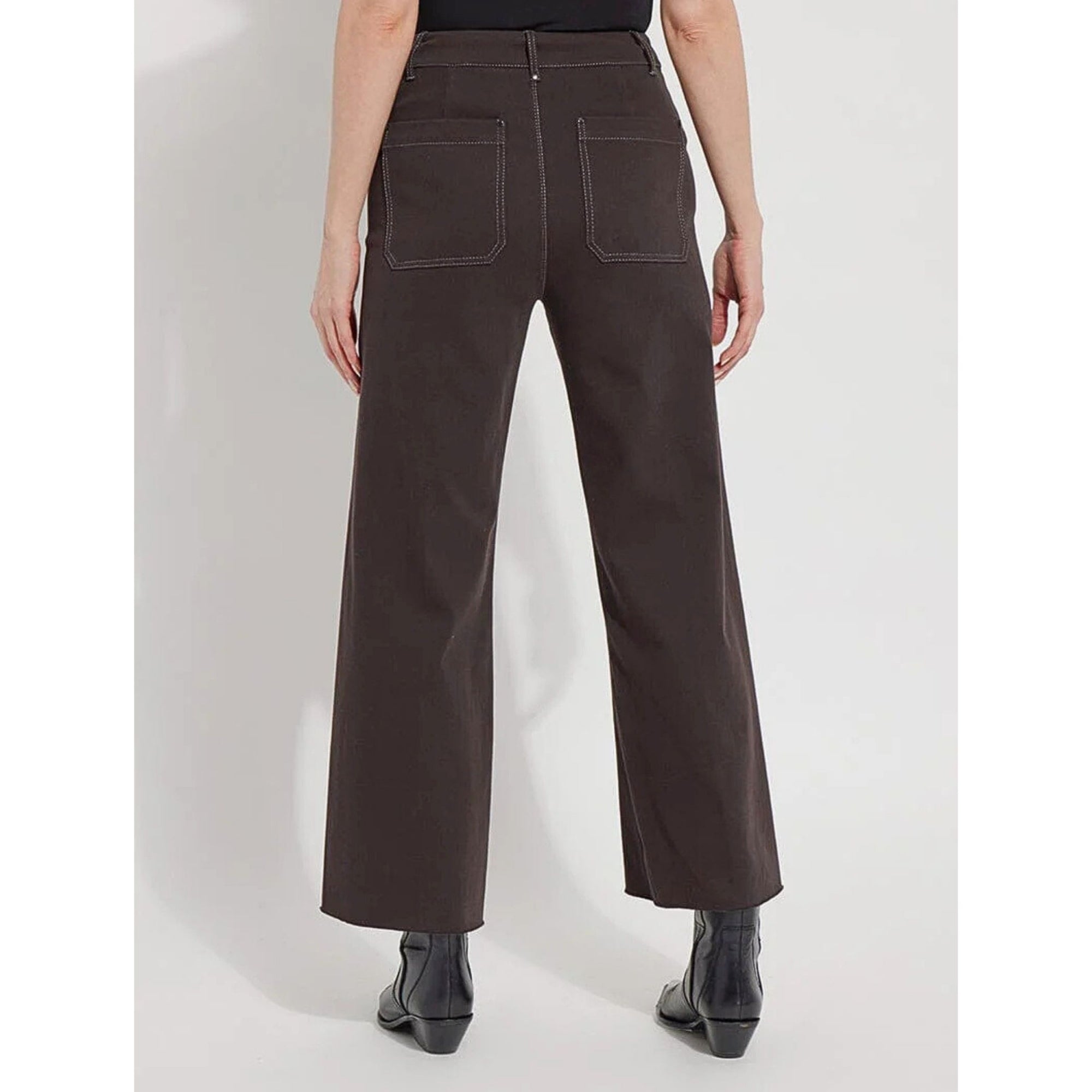 Lysse Erin Pull On Wide Leg Stretch Cropped Jean Espresso