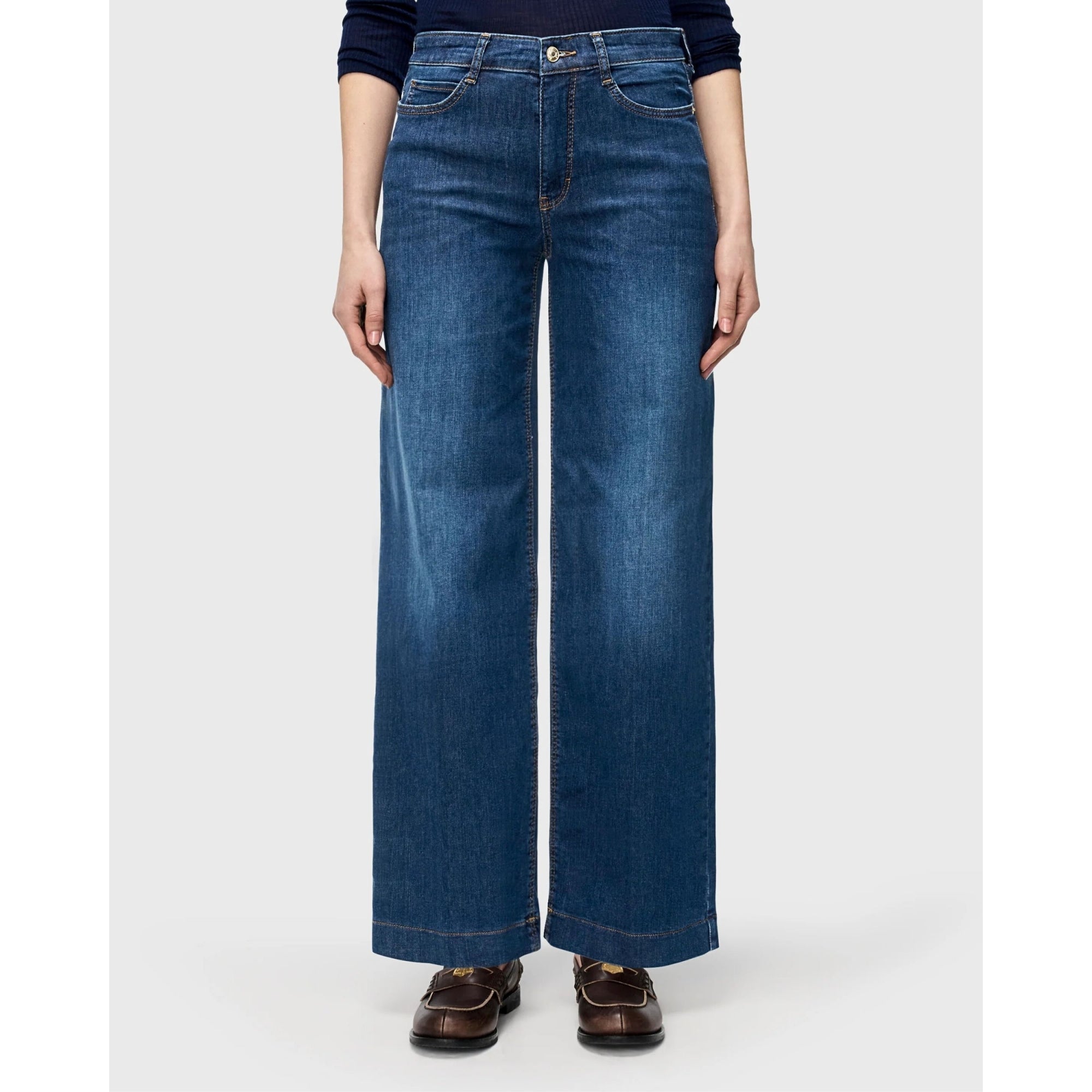 Mac Wide Leg Soft Cotton Denim Jean D620 Fashion Blue 32L